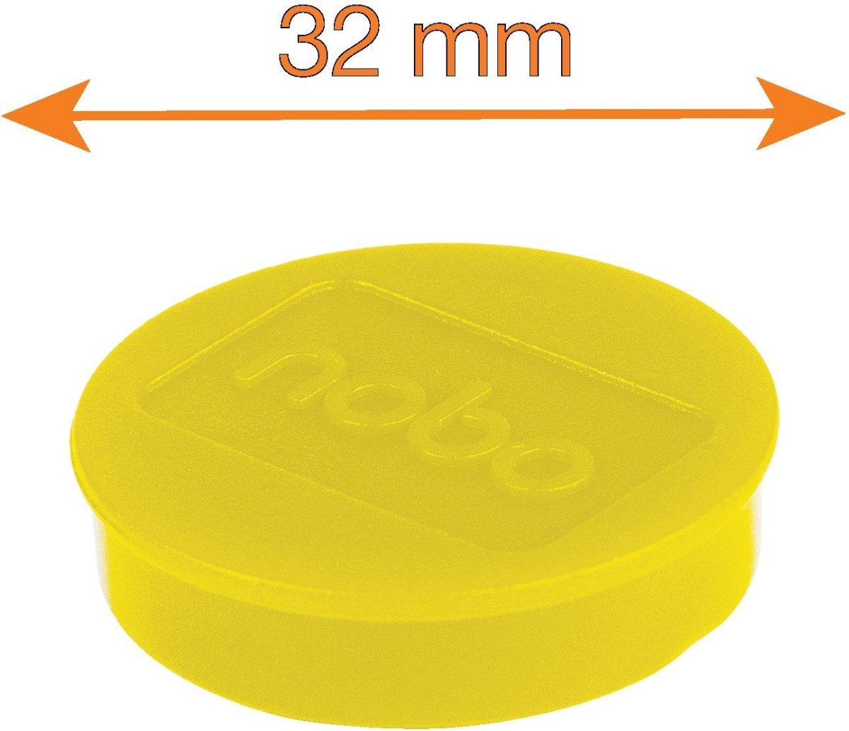 Magnet Magnet rund 32mm VE=10 Stück gelb.