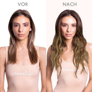 Wennalife Echthaar-Extension Haar Extensions, Halo Haar, Schokolade Braun bis Karamell Blonde