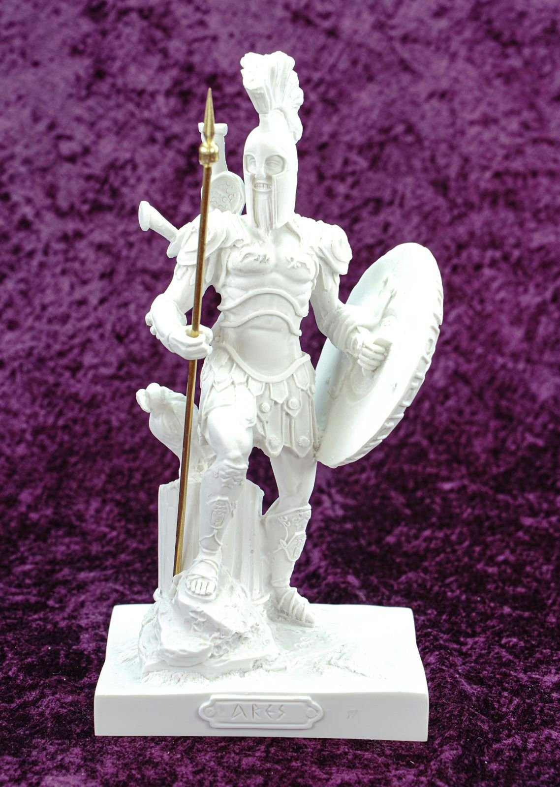 Figur Kriegsgott Ares Kremers und Dekofigur Schatzkiste Speer Schild Deko cm Alabaster mit 21