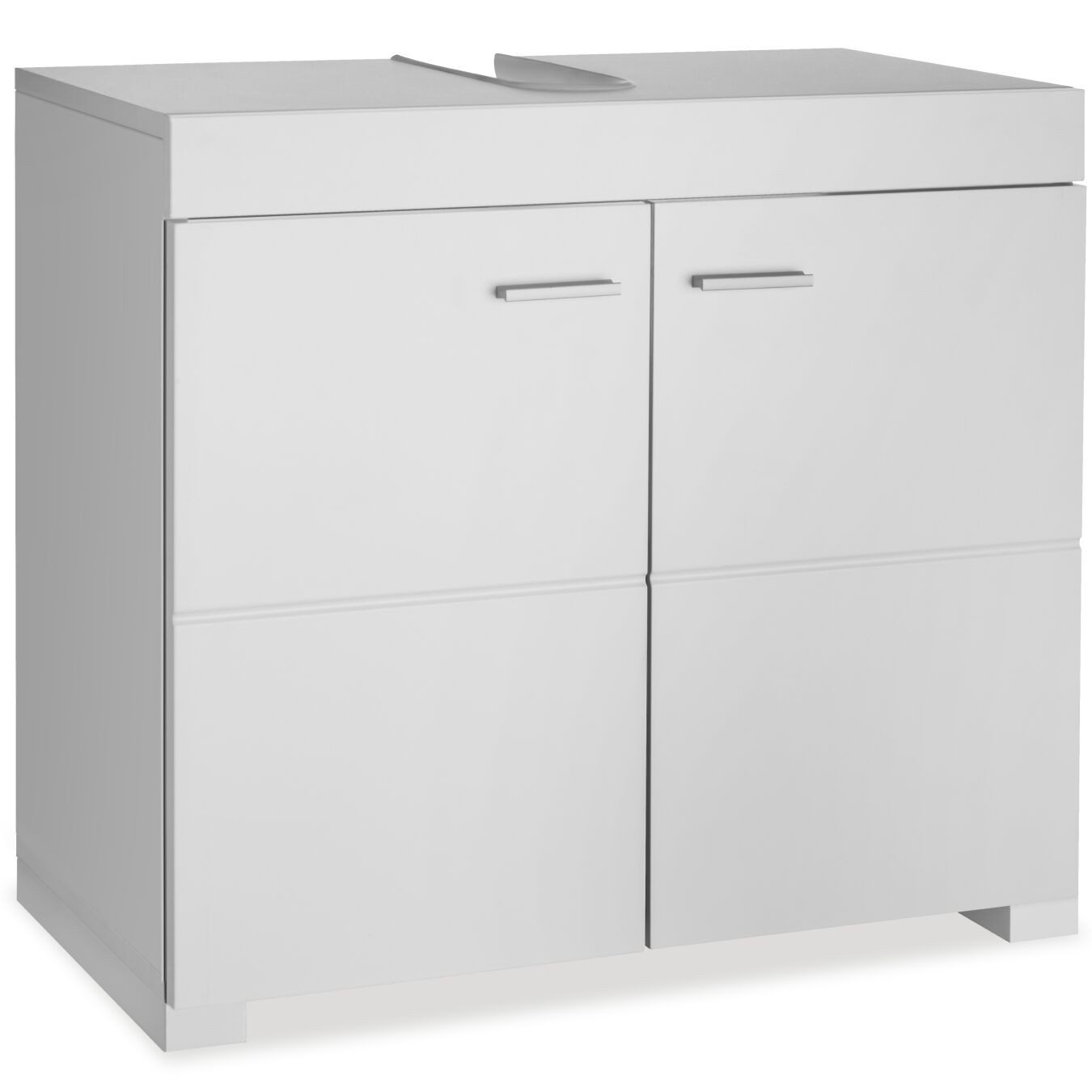 tectake Waschbeckenunterschrank Badezimmerschrank Idris, 2 Fächer, Belastbarkeit 35 kg (60 x 35 x 56 cm) 2 geräumige Fächer