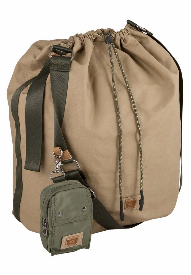 camel active Umhängetasche Cross Bag Laona aus Canvas, Ein  Reißverschlussrückfach mit einem Reißverschlussfach innen