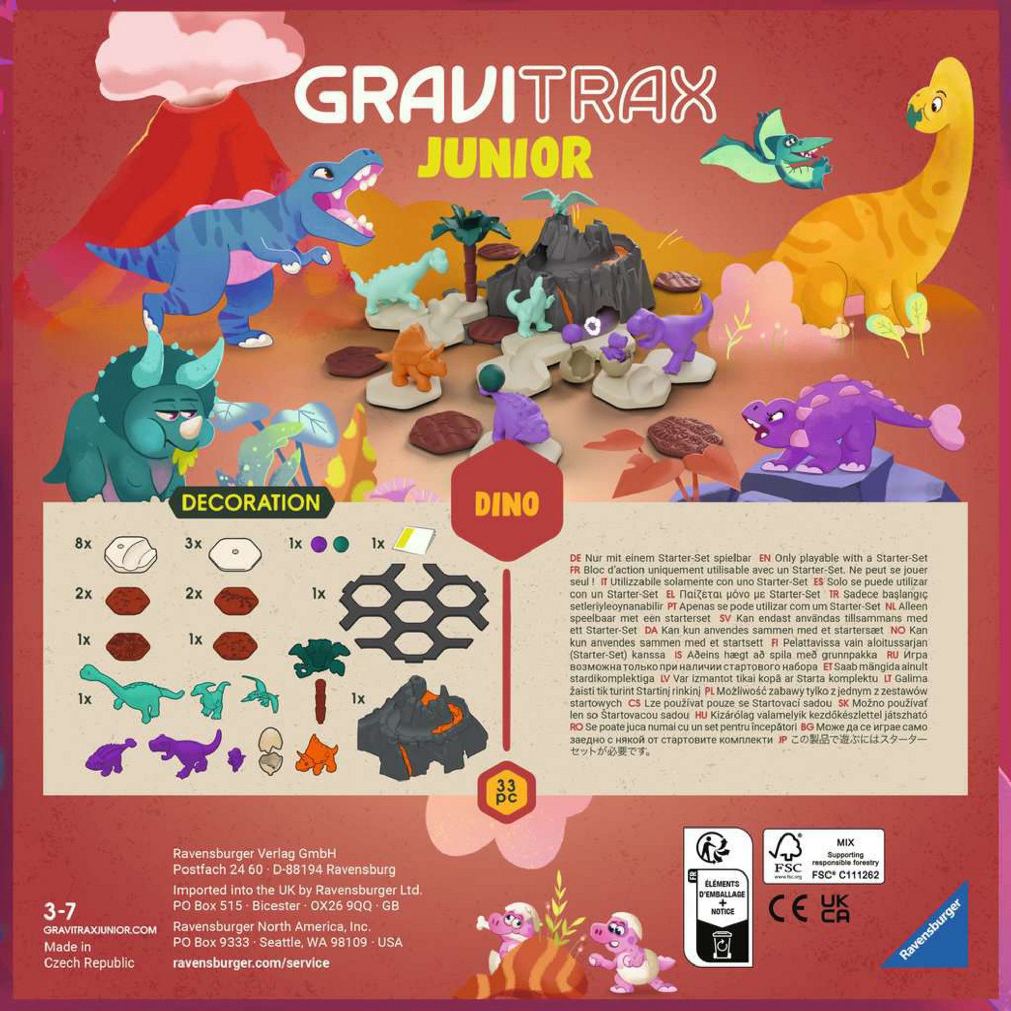 Ravensburger Kugelbahn Ravensburger GraviTrax Junior - Erweiterung Dino