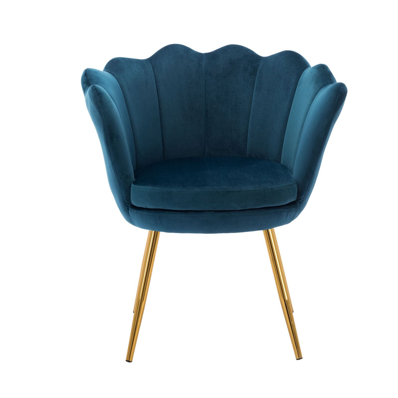 CHAIRUS Sessel Relaxsessel mit Goldfuß & Blumenform für Wohn-/Schlafzimmer (1-St), Ohrensessel, Freizeitsessel mit Kissen, Esszimmerstuhl Polsterstuhl