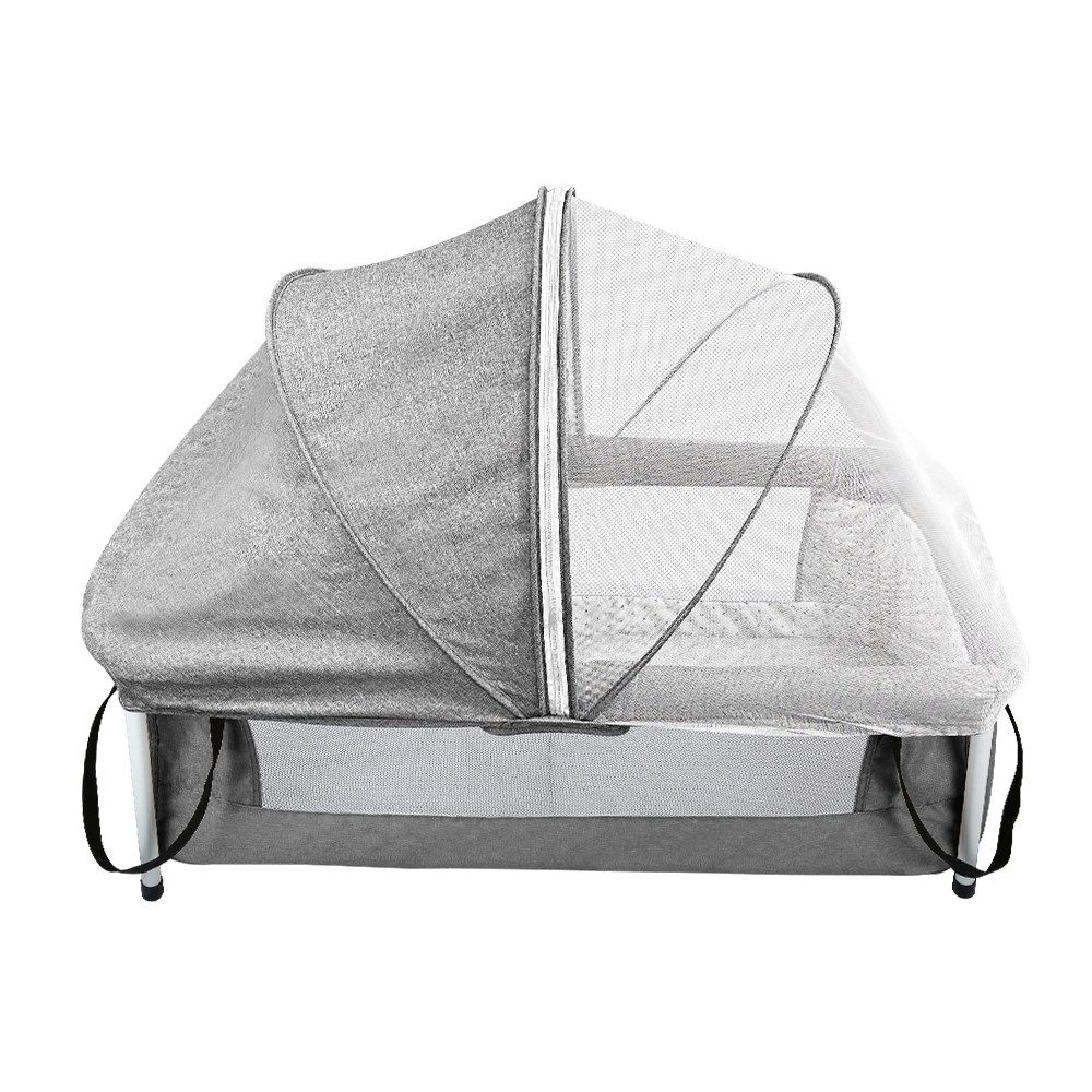JEOBEST Baby-Reisebett 2-in-1 Reisebett, Faltbares Kinderreisebett Kinderbett mit Moskitonetz, Babybett mit weicher Komfort-Matratze inkl. Rucksack-Tragetasche
