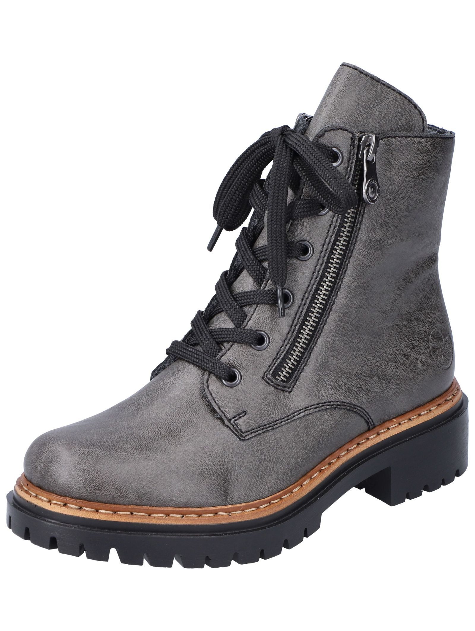 Stiefelette Lederimitat Schnürstiefelette