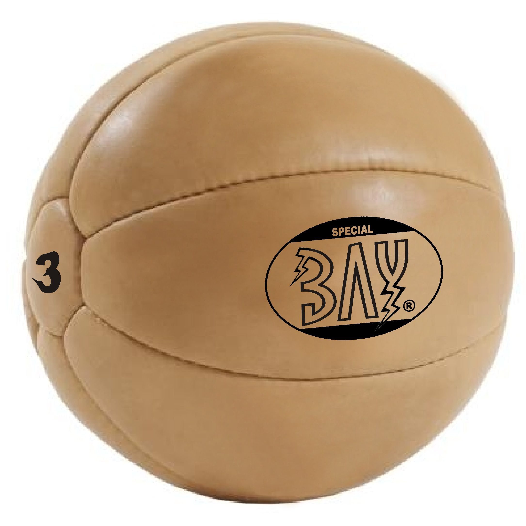 BAY-Sports Medizinball Retro Kunstleder braun Professionelle Studio-Qualität, Trainingsball Vollball Fitnessball 3 5 7 10 kg