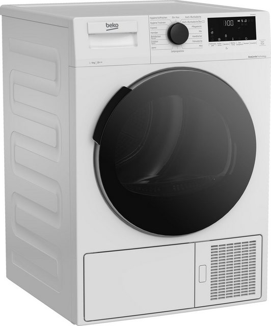 Beko DHC946GX Kondenstrockner mit Wärmepumpentechnologie/Edelstahltrommel/9 kg/A++/ Hygiene Trocknen & Hygiene Auffrischen Weiß