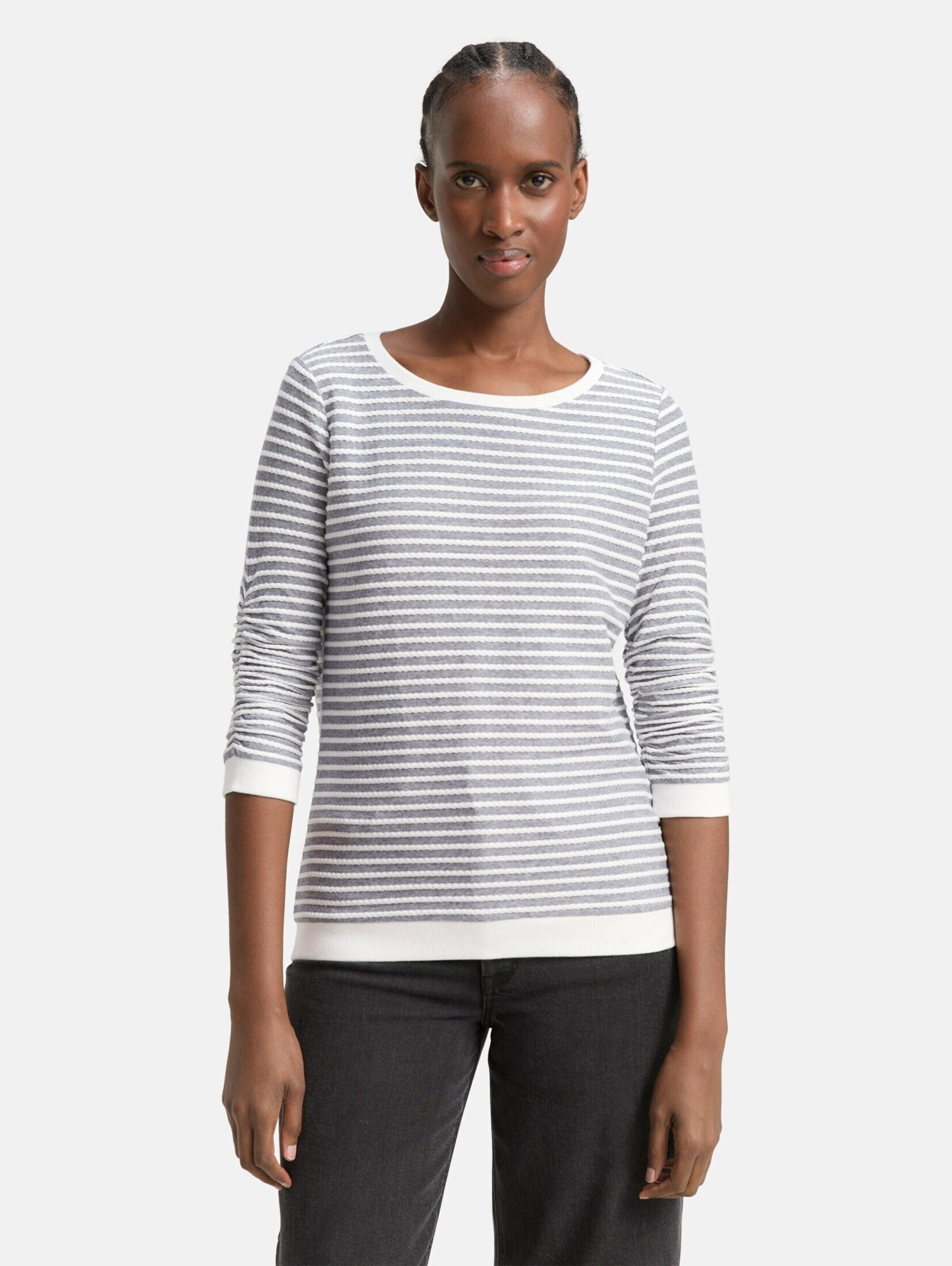 TOM TAILOR Denim Sweatshirt (1-tlg) Drapiert/gerafft günstig online kaufen