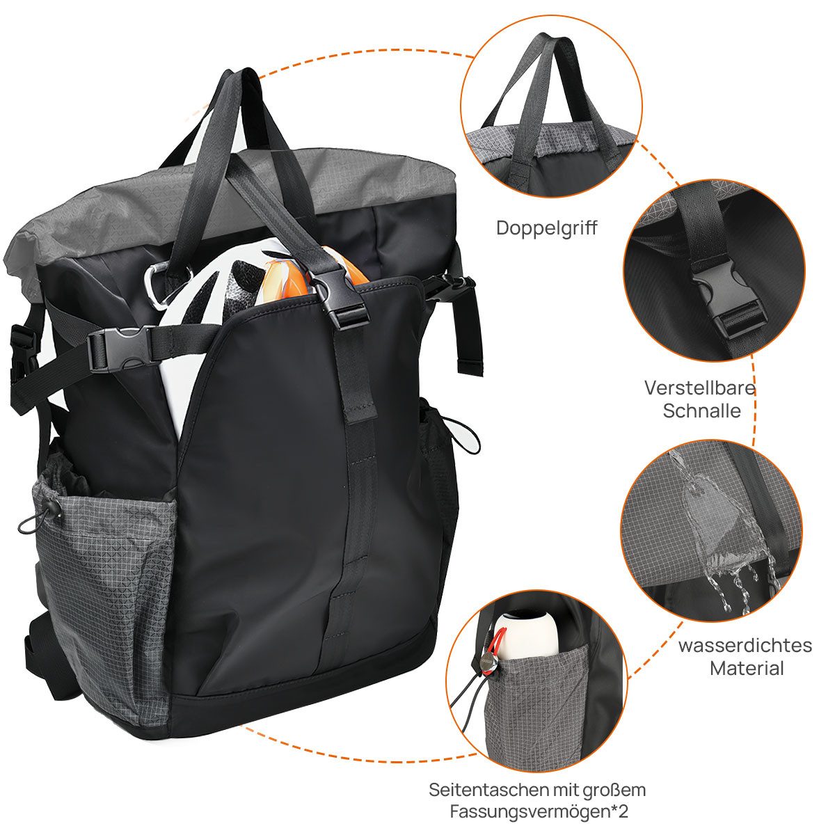 NULSTA Reiserucksack Hochwertiger Leichter Rolltop Rucksack günstig online kaufen