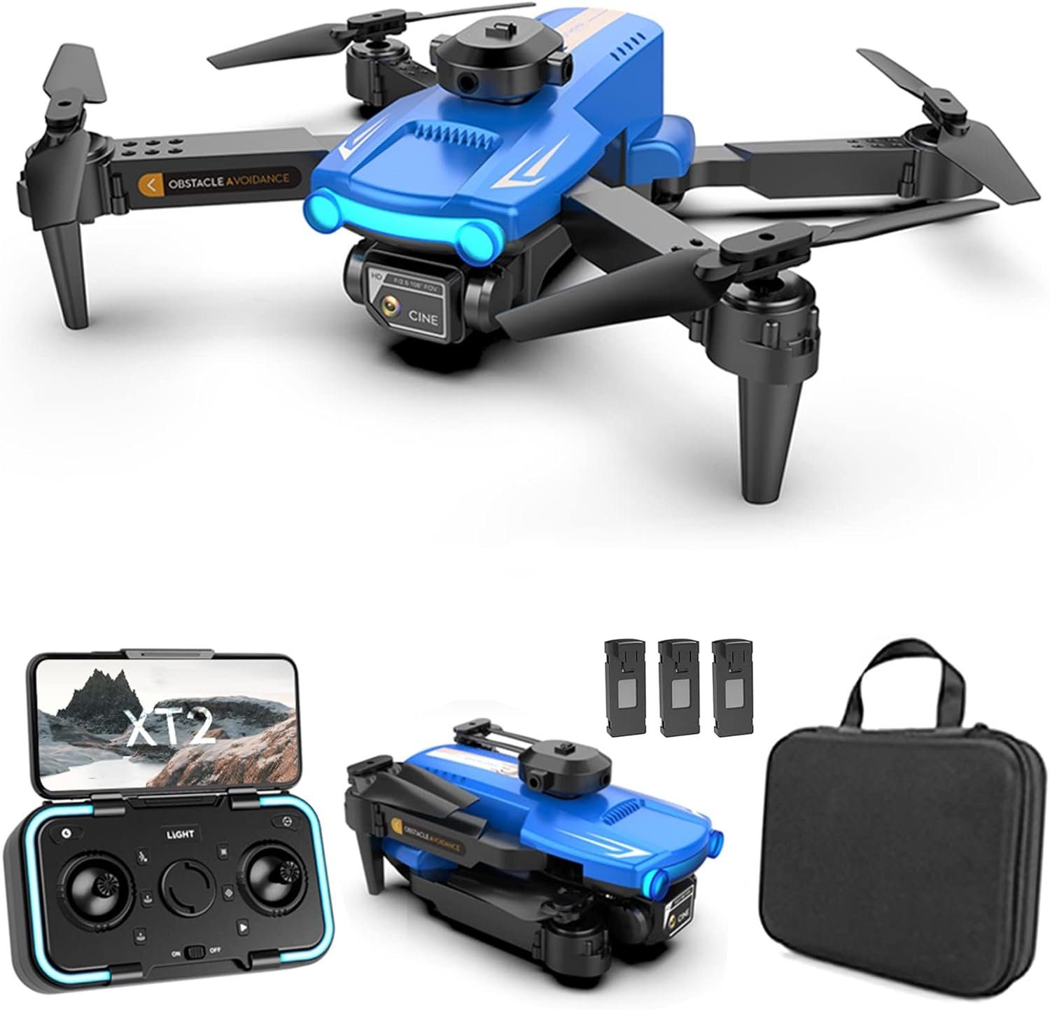 Goolsky Drohne (4096 x GHz mit Gesten) Kamera 2,4 Daul Hinderniserkennung Gyro WIFI 2160p, 6Achsen 4K