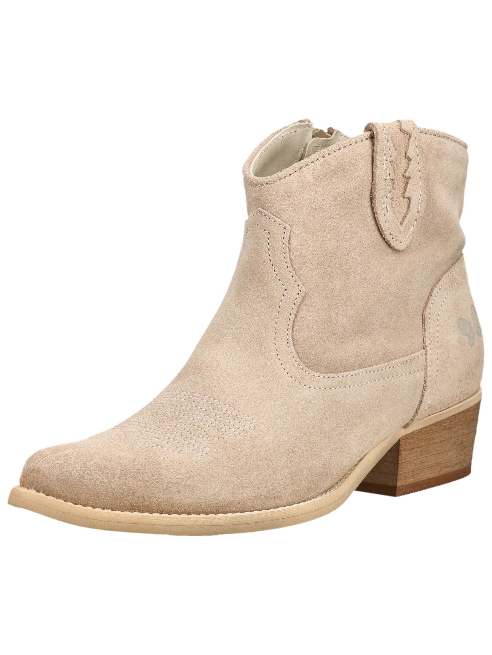 Felmini Stiefelette Veloursleder . Cowboy Stiefelette günstig online kaufen