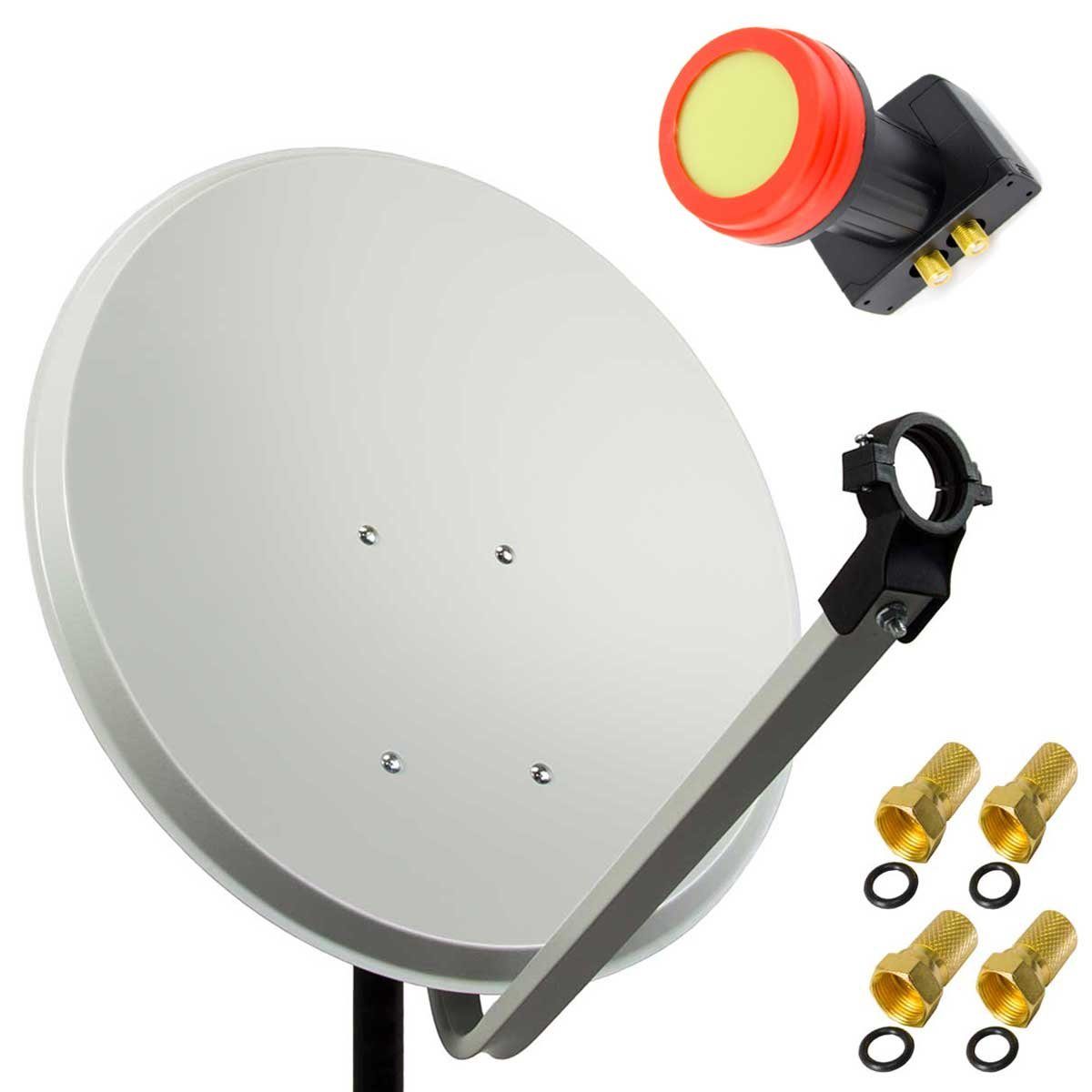 PremiumX 45cm Satellitenschüssel Stahl Hellgrau Sa Produktbild-Vorschau 8
