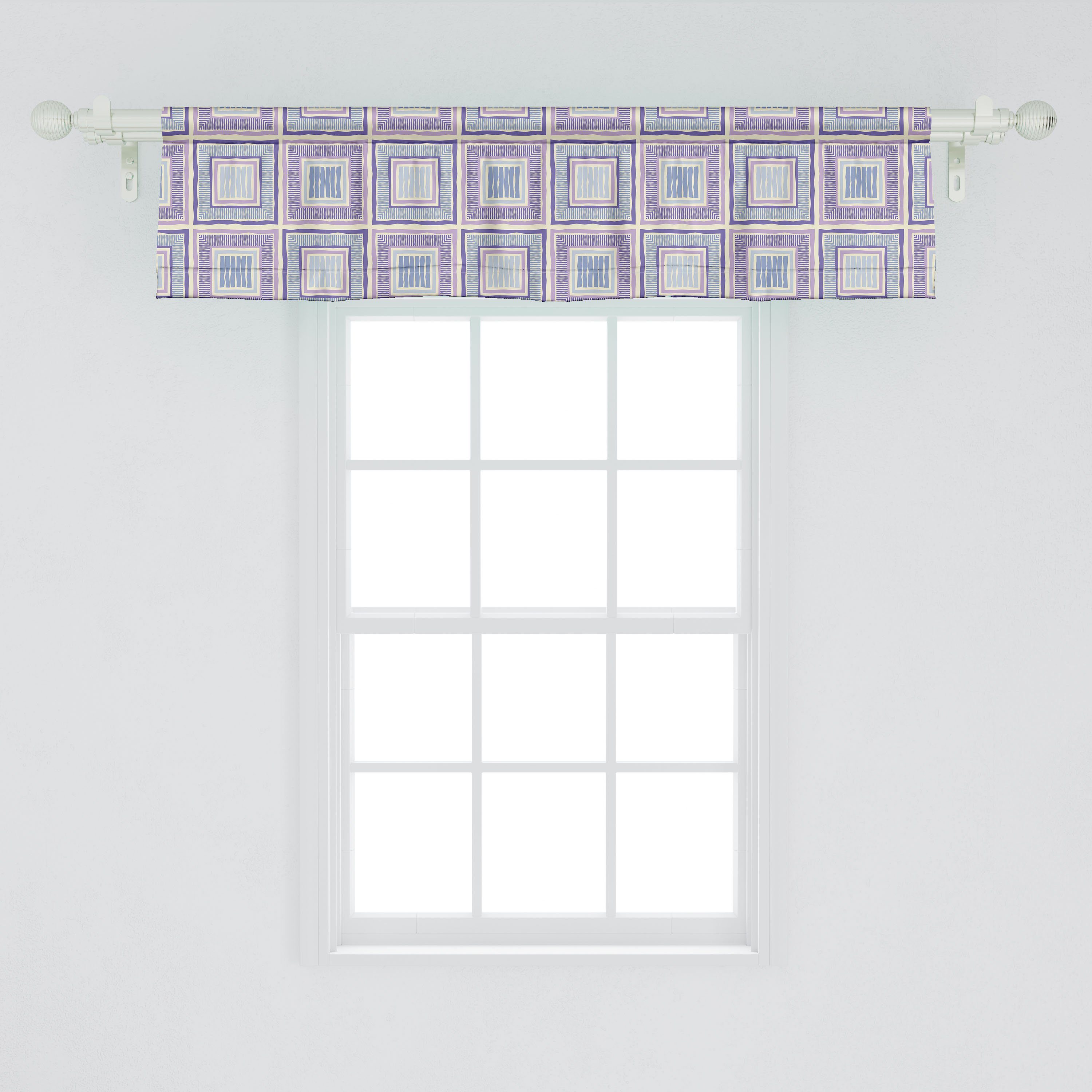 Scheibengardine Vorhang Stripes Volant Küche Schlafzimmer Dekor Abstrakt für Concentric Abakuhaus, mit Stangentasche, Microfaser, Squares