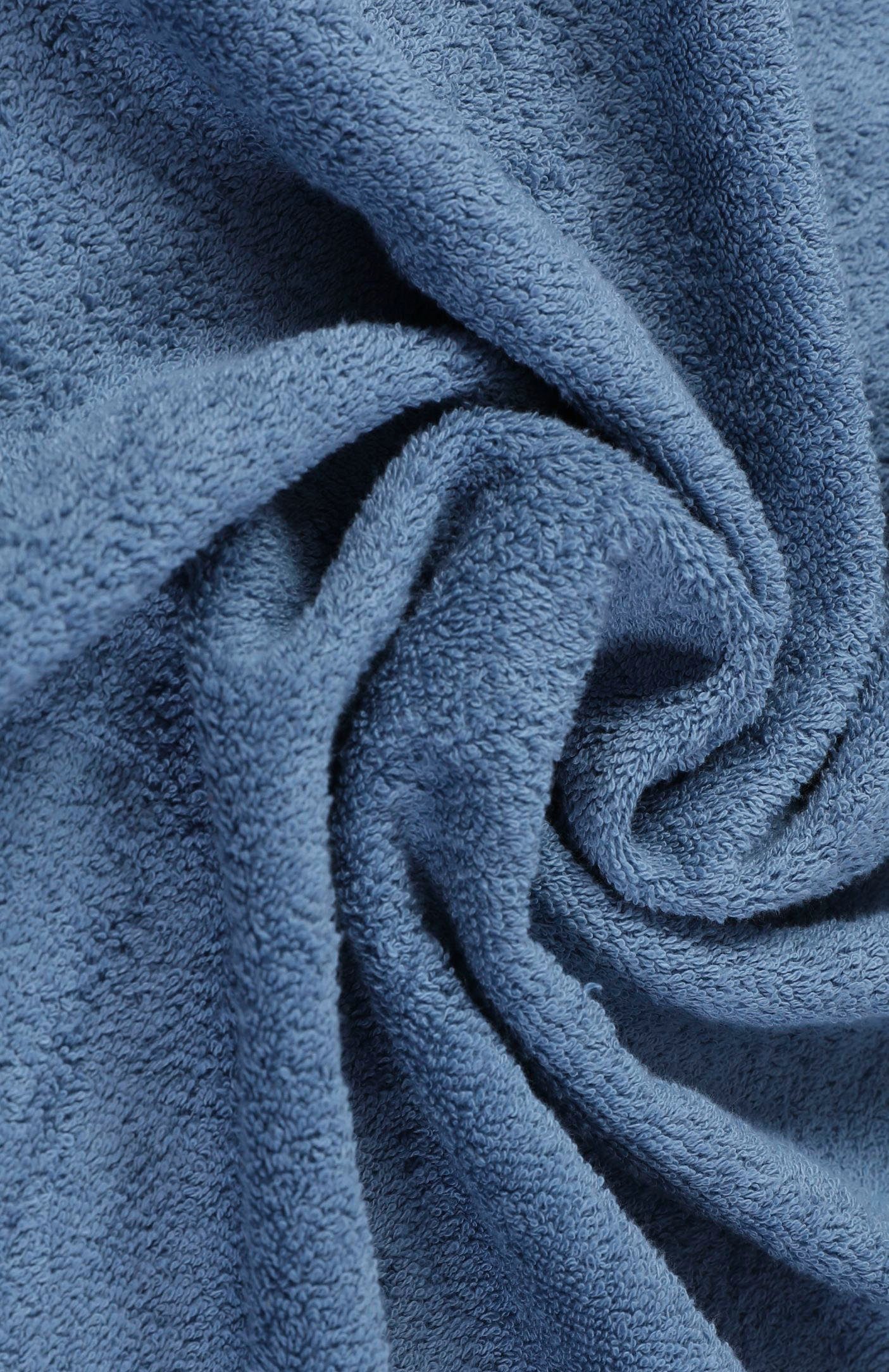 Frottier (2-St), mit gewebtem morning Rand eisblau Badetuch Uni good Towels,