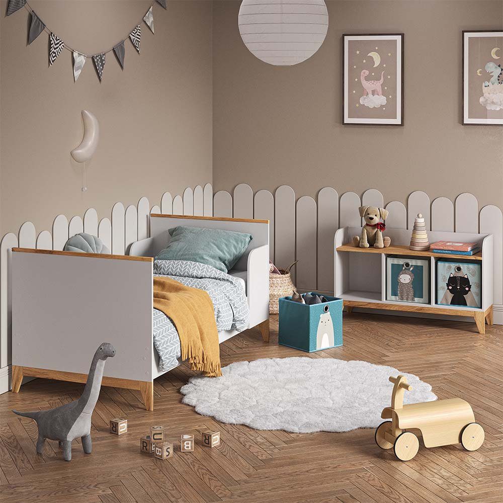 VitaliSpa® Sitzbank Malia, Weiß/Eiche, 107.2 x 63.8 cm