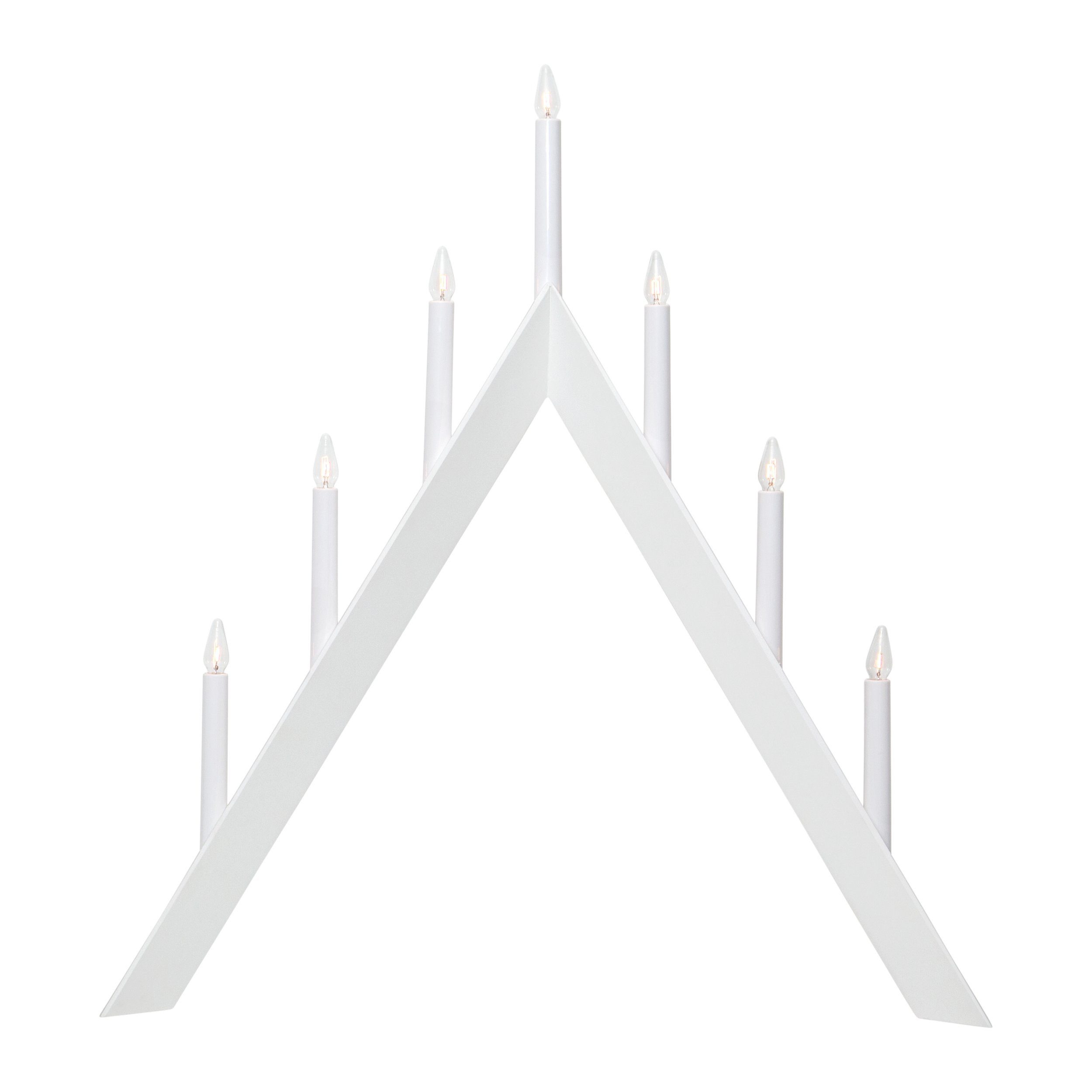 EGLO Kerzenständer Arrow, LED Kerzenständer Weihnachten Holz Weiß Warmweiß Dekoleuchte