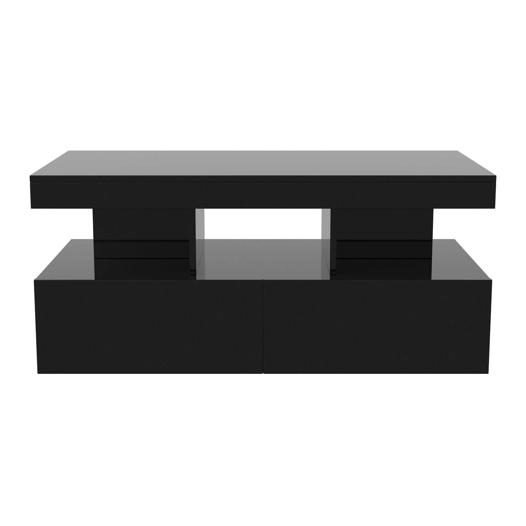 Couchtisch LED-Couchtisch mit Stauraum und modernem Design