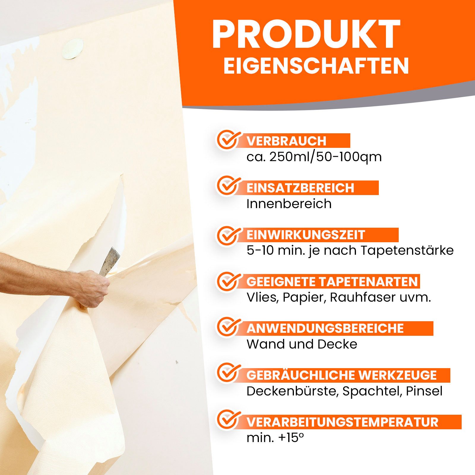 Thumbnail - BEKATEQ Wandfarbe LS-729 Tapetenablöser, Set (Tapetenablöser + Tapetenspachtel + Sprühflasche)