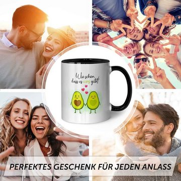 GRAVURZEILE Tasse mit Spruch - Avocado Love - Geschenk für Paare, Keramik, Farbe: Schwarz & Weiß