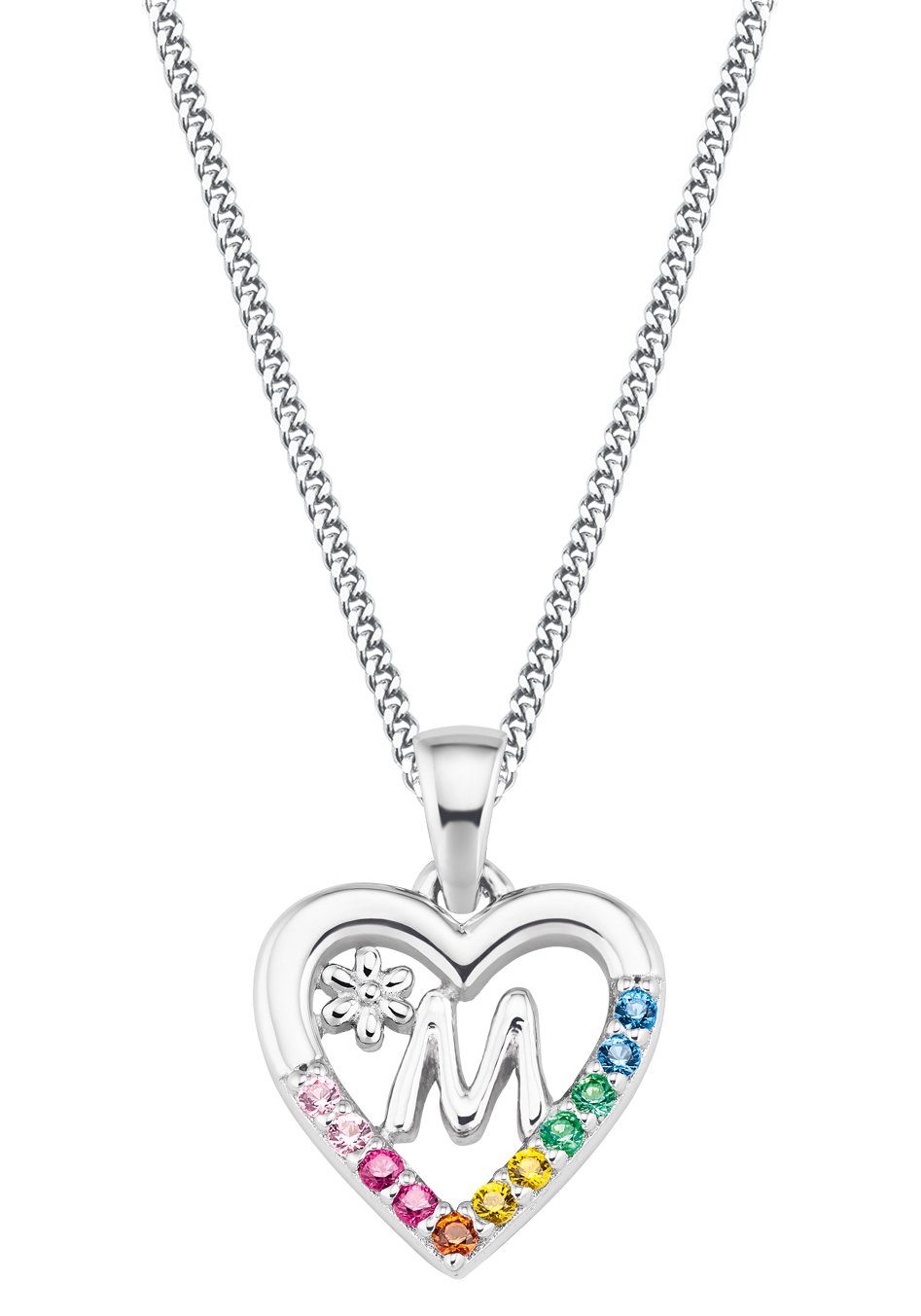 Prinzessin Lillifee Kette mit Anhänger Herz/Buchstaben, mit Zirkonia (synth)