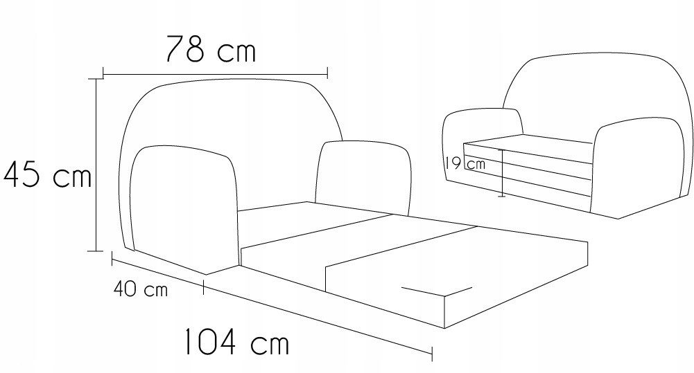 FORTISLINE Kindersofa Mini-Sofa Rosalia aus Cord – Komfort, Stil und Sicherheit für Ihr Kind, zusammenklappbar, waschbarer Bezug, keine Montage erforderlich
