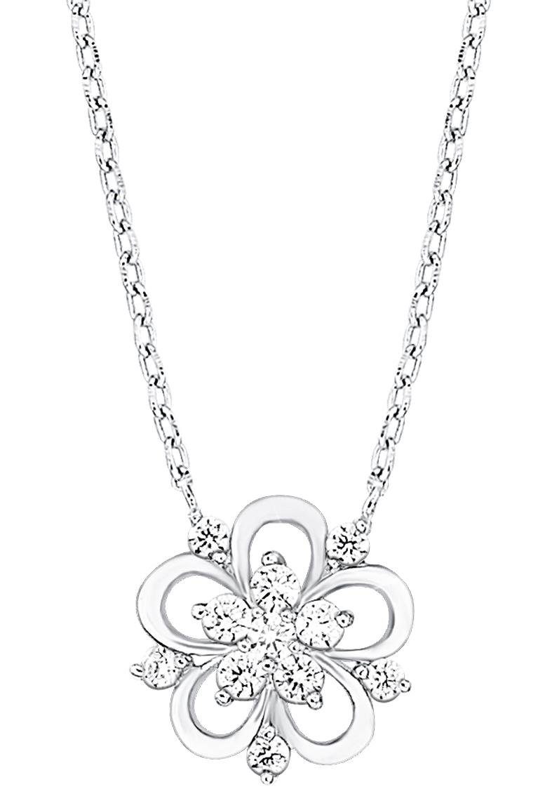 Amor Kette mit Anhänger Blume, mit Zirkonia (synth)