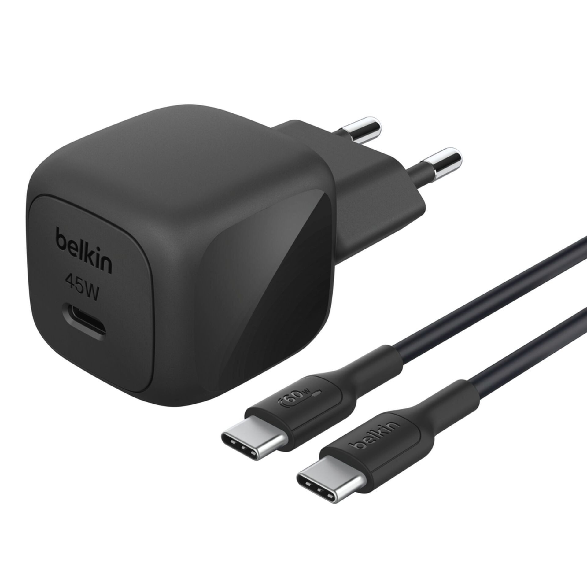 Belkin BoostCharge kompakter 45 W Charger mit USB-C-/USB-C-Kabel USB-Ladegerät