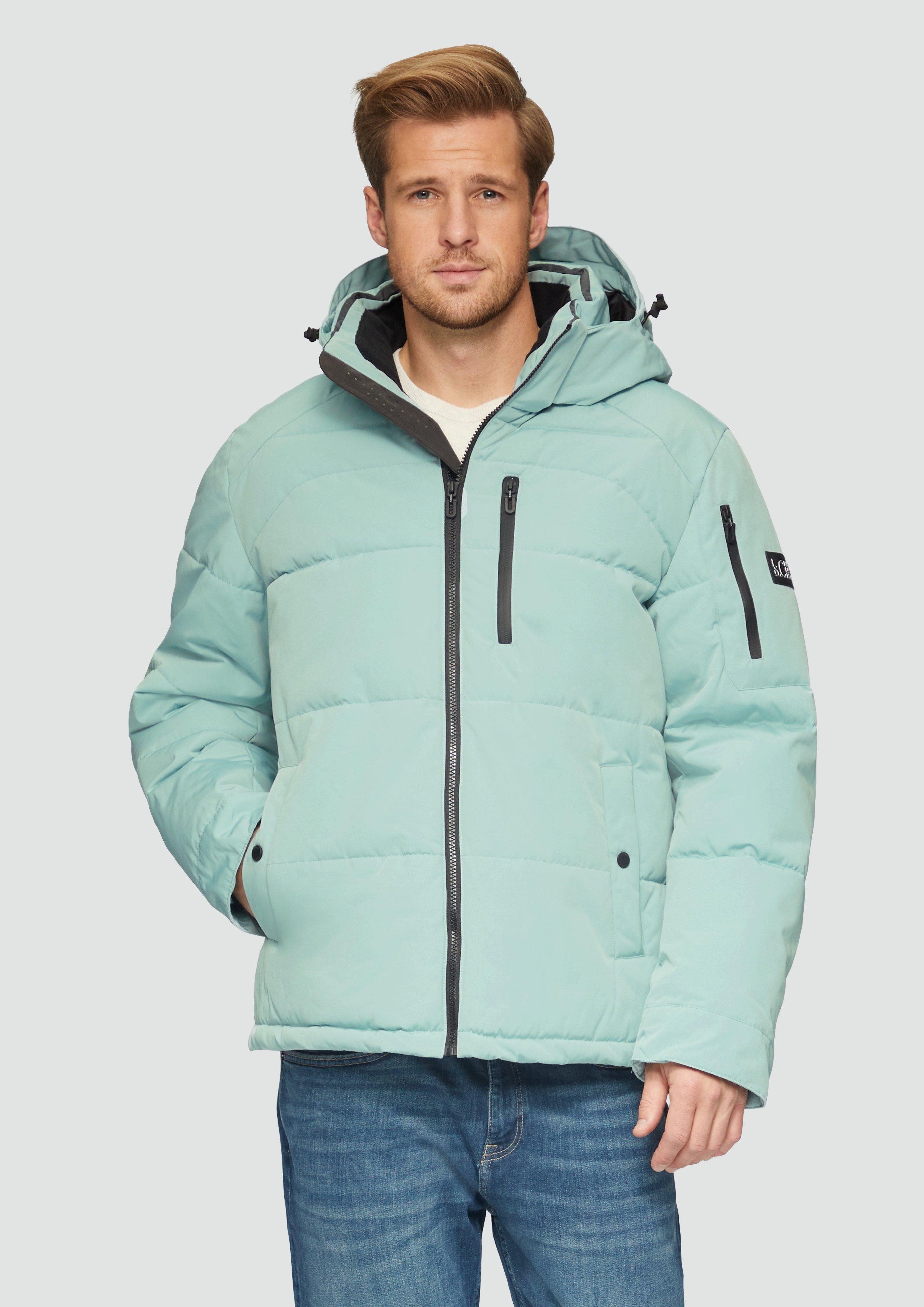 Allwetterjacke Wasserabweisende Steppjacke mit abnehmbarer Kapuze