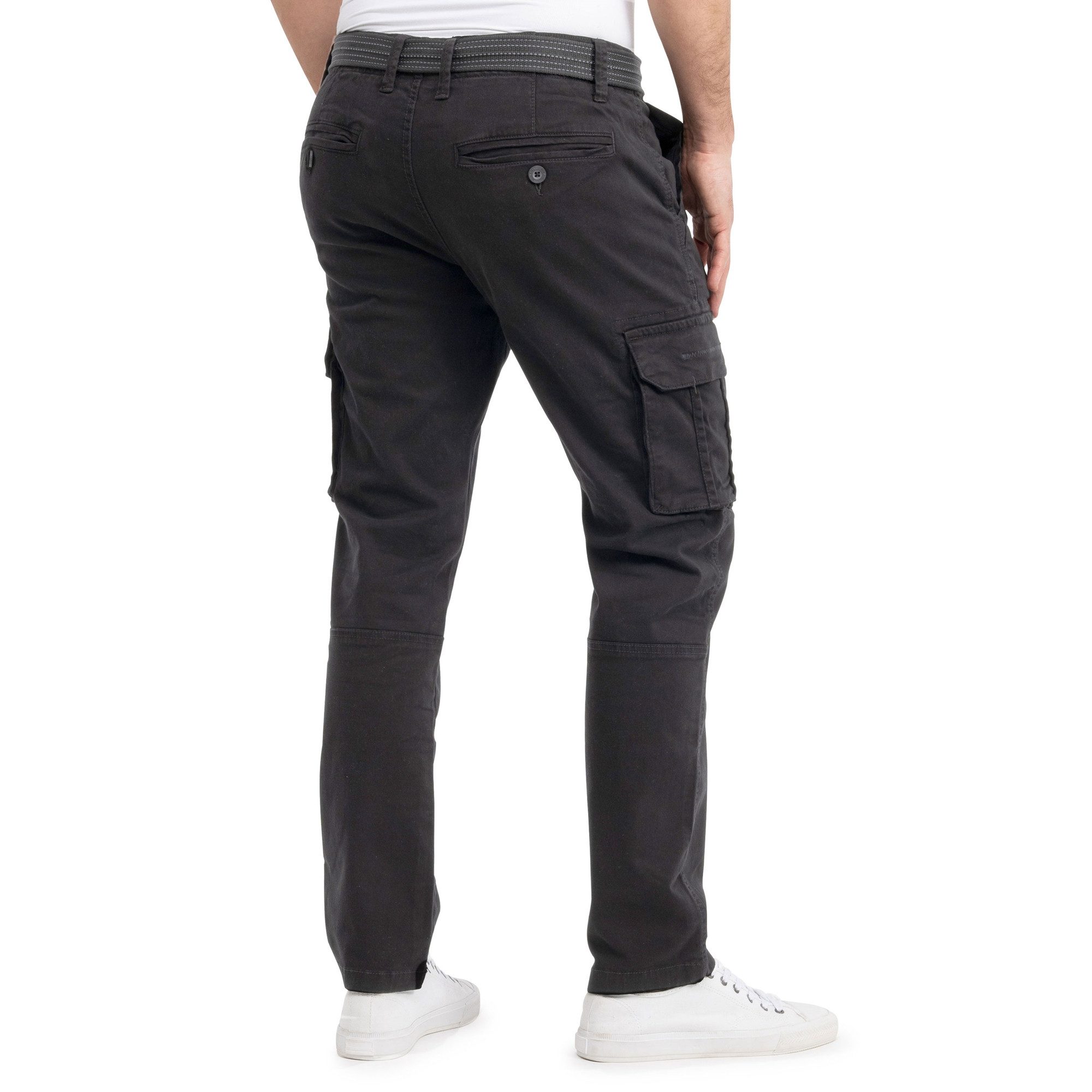SUBLEVEL Cargohose Herren Cargo Hose Jeans Sweatpant Chino Jogginghose inkl. Gürtel