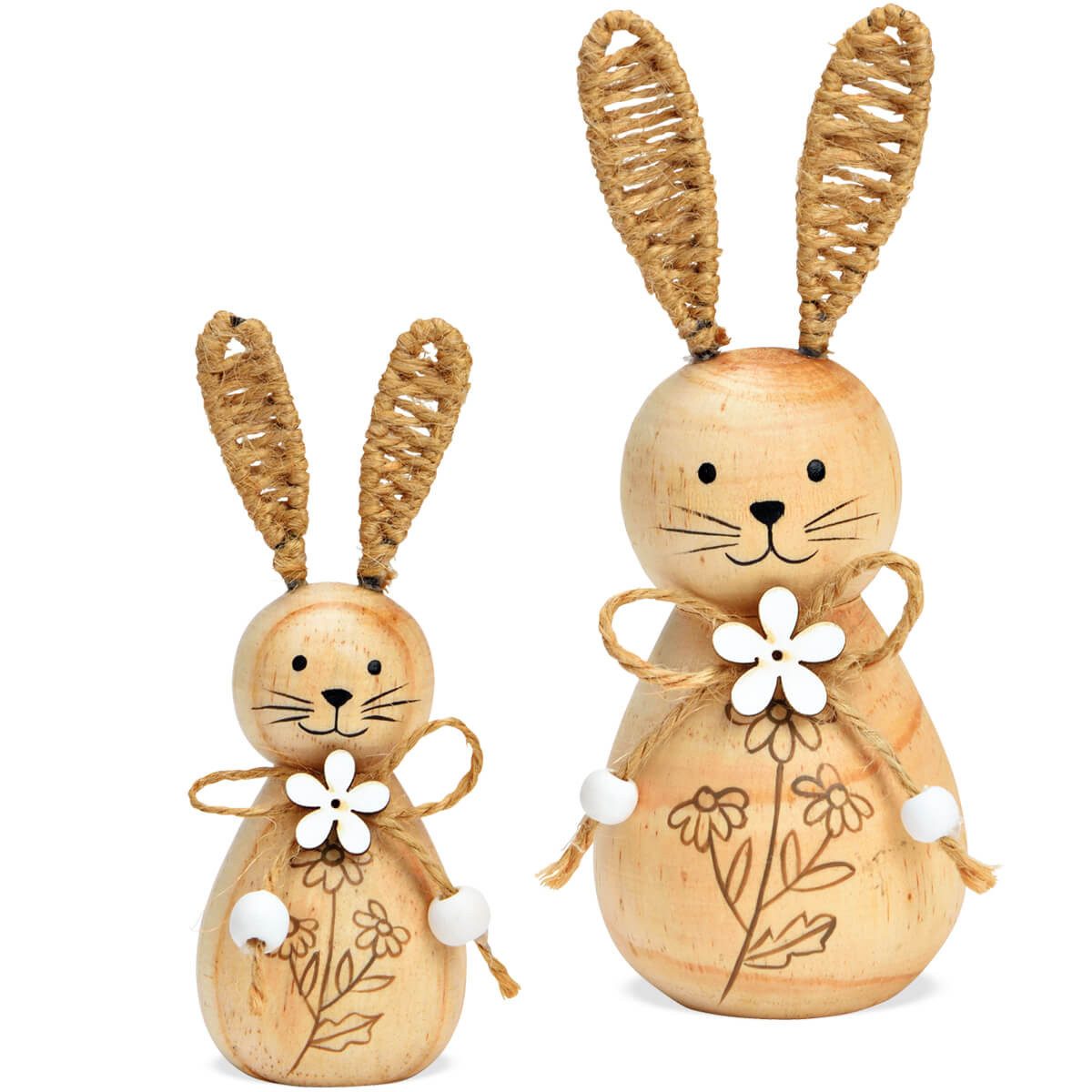 matches21 HOME & HOBBY Dekofigur Osterhasen Set Osterdeko Holz Frühlingsdek günstig online kaufen