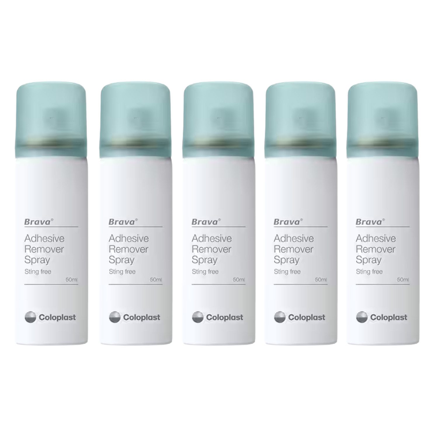 Coloplast Hautpflege-Set Coloplast Brava Pflasterentferner Spray 5 x 50 ml, 1-tlg., alkoholfrei, schnell trocknend, nicht brennend