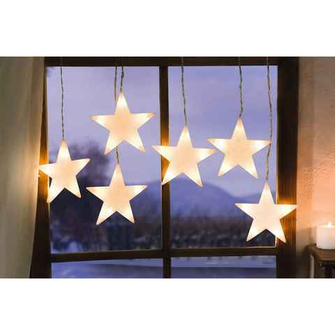 Home-trends24.de LED-Lichterkette LED Lichterkette Stern Sterne Weihnachtsdeko Fensterdeko