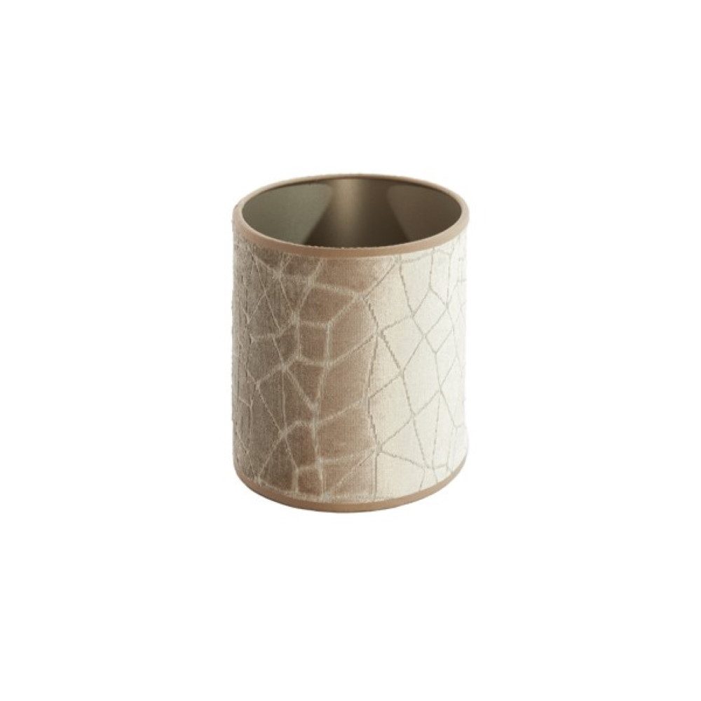 Dirk Davids Leuchten GmbH Lampenschirm Lampenschirm Oval Textil Samt-Optik in Beige Taupe 38-38-19cm – Bild 3 von 5