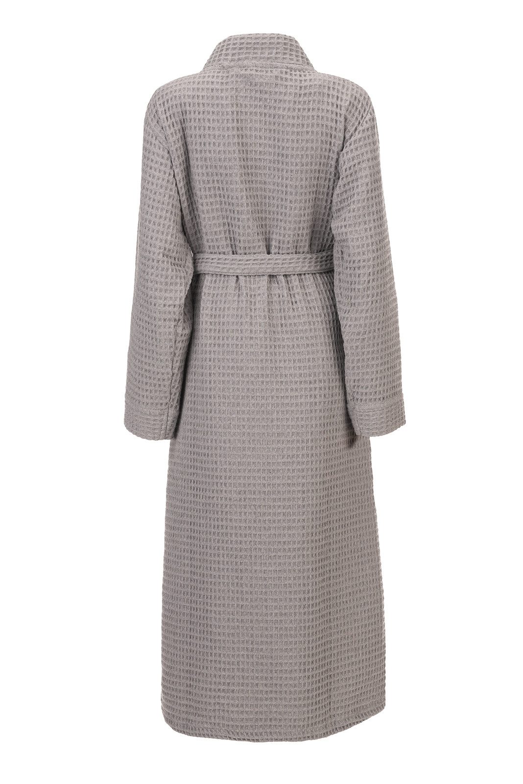 Heckett and Lane Bademantel Bademantel Wafel Lang S Melange grey Bademantel S Melange-Grey Uni, Bademantel Morgenmantel