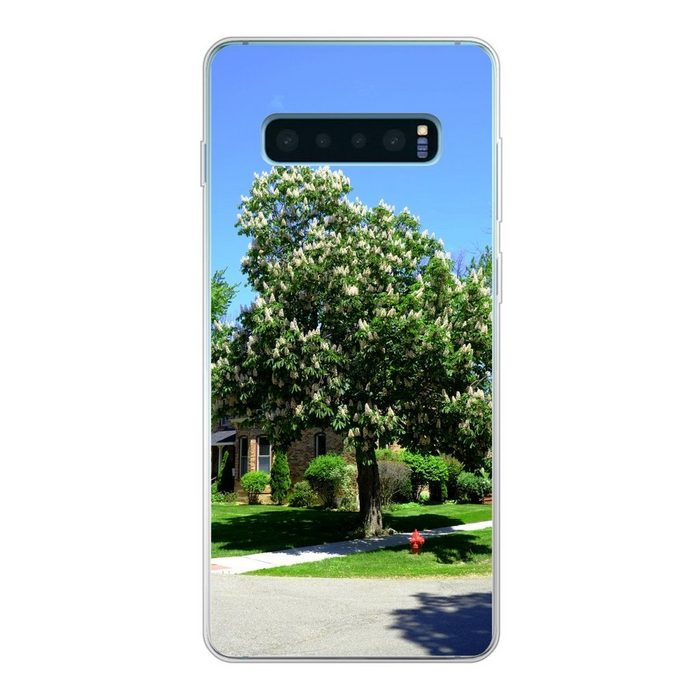 MuchoWow Handyhülle Kastanienbaum in voller Blüte im Frühling Phone Case Handyhülle Samsung Galaxy S10 Lite Silikon Schutzhülle