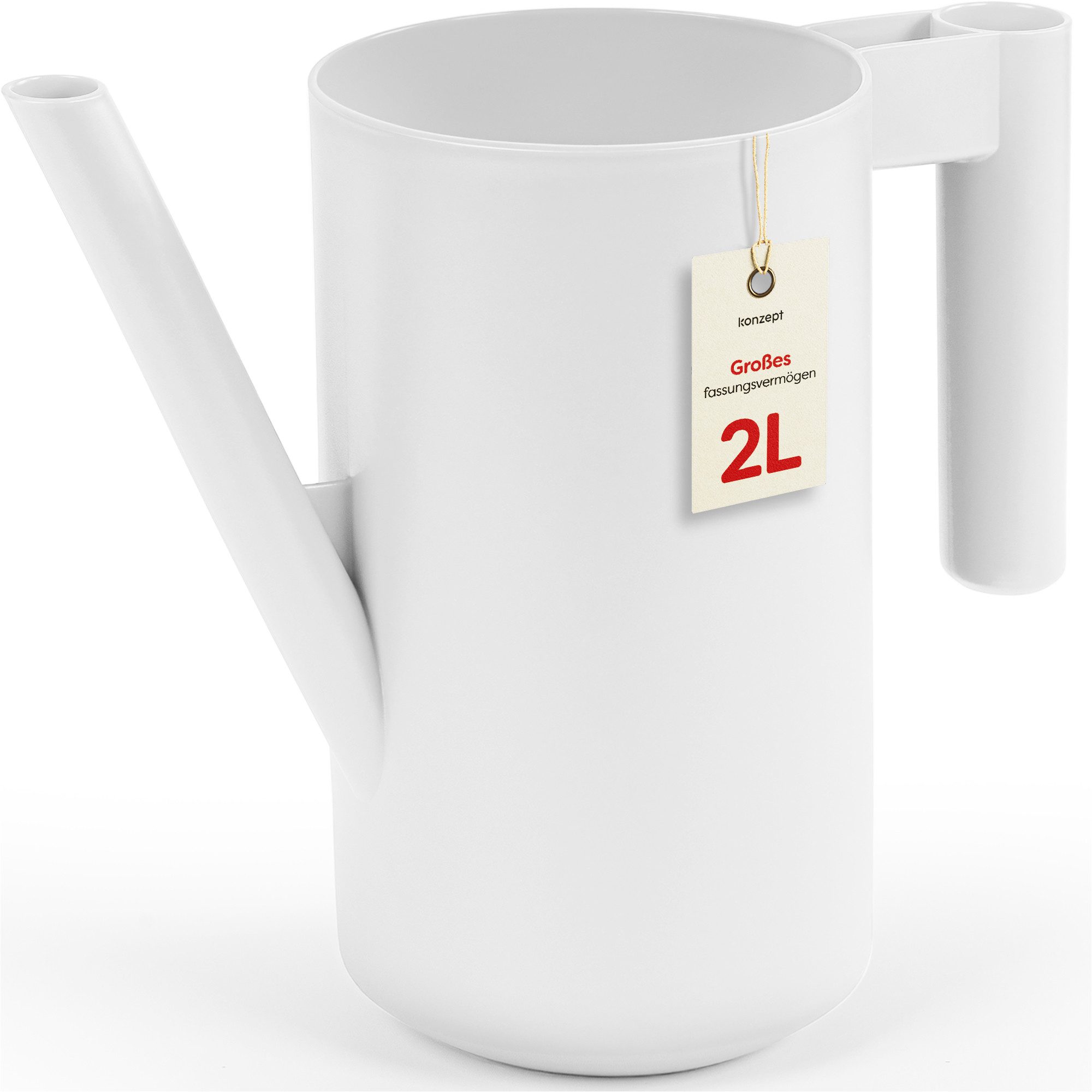 KONZEPT Gießkanne klein 2 L für Zimmerpflanzen, aus Kunststoff, Kompakte Größe: L 27,2 cm, B 12,8 cm, H 24,6 cm, 2 L, 212 g