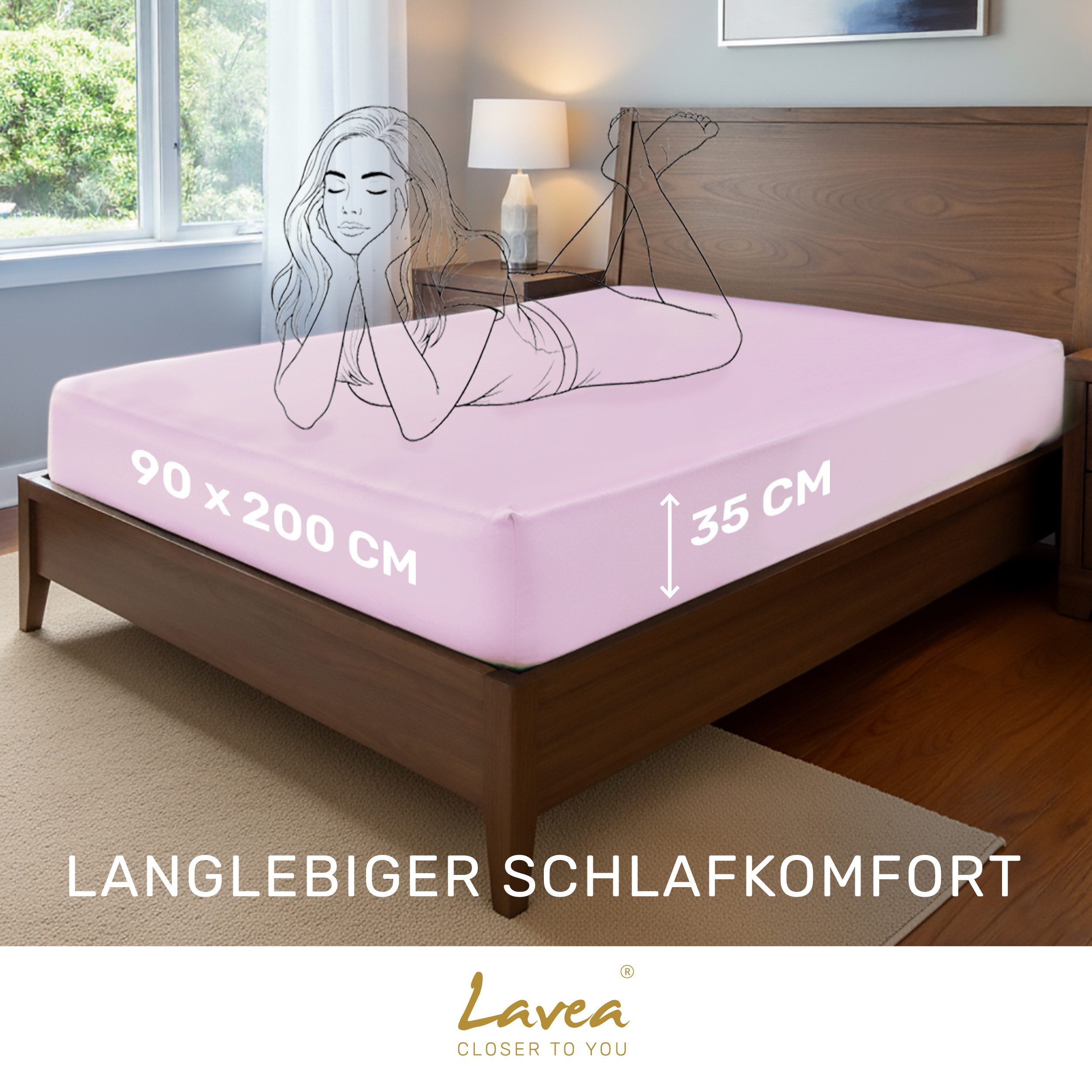 Lavea Spannbettlaken Bettlaken, Spannlaken Mikrofaser, 180x200cm, 200x200cm, (1 Stück), kühlend & atmungsaktiv, schnelltrocknend, weich, pflegeleicht