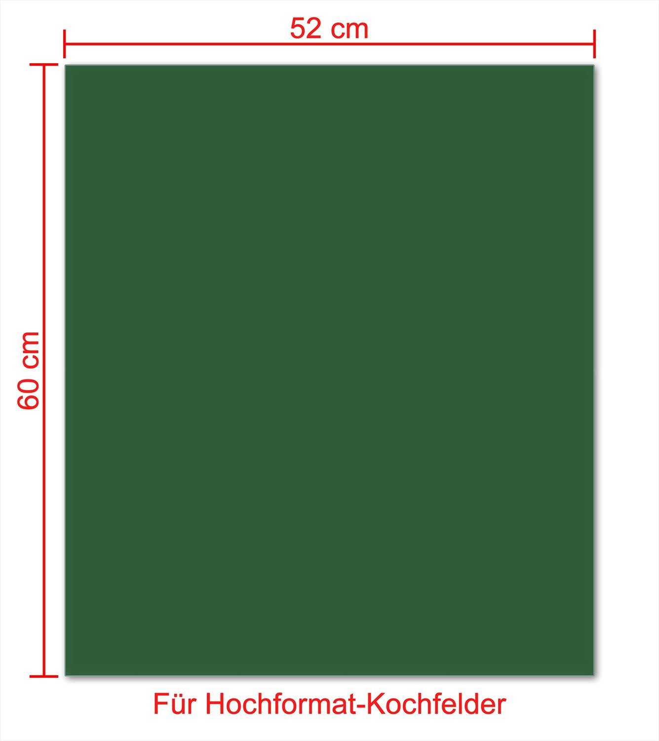 ESG-Sicherheitsglas, Herd-Abdeckplatte tlg., (Glasplatte, verschiedene Wallario Größen 5mm Noppen), Dunkelgrün, inkl. 1