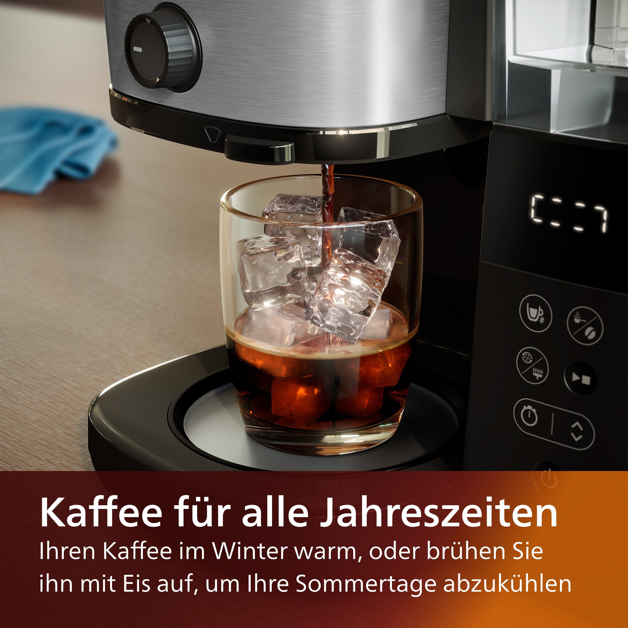 Philips Kaffeemaschine mit All-in-1 inkl. und Dosierung Duo-Kaffeebohnenbehälter, Brew, 1x4, Mahlwerk Smart mit Permanentfilter HD7900/50 Dosierlöffel