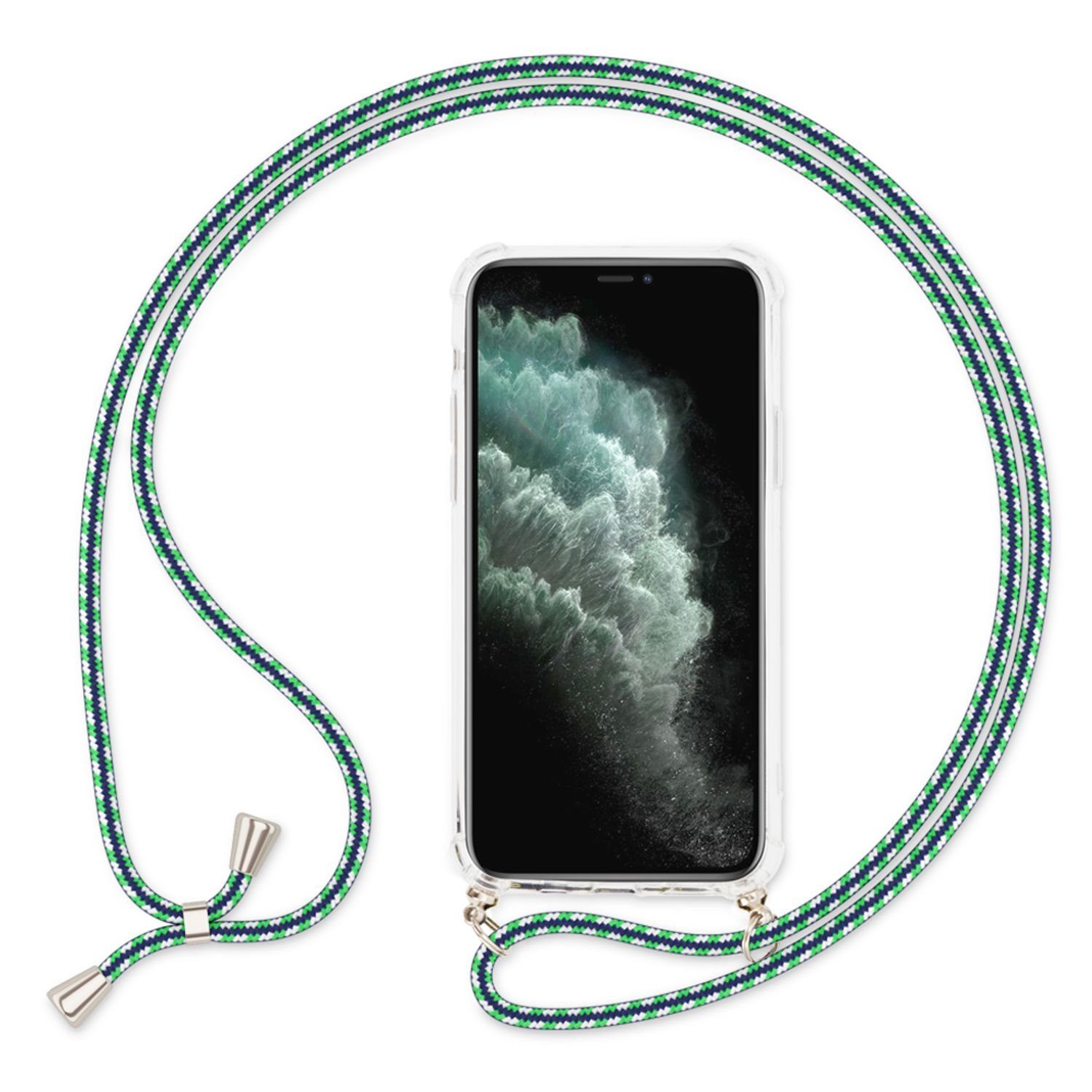 Nalia Backcover Apple iPhone 11 Pro 14,7 cm (5,8 Zoll), Klare Hybrid Hülle mit Kette / Schutzhülle zum Umhängen / Handyband