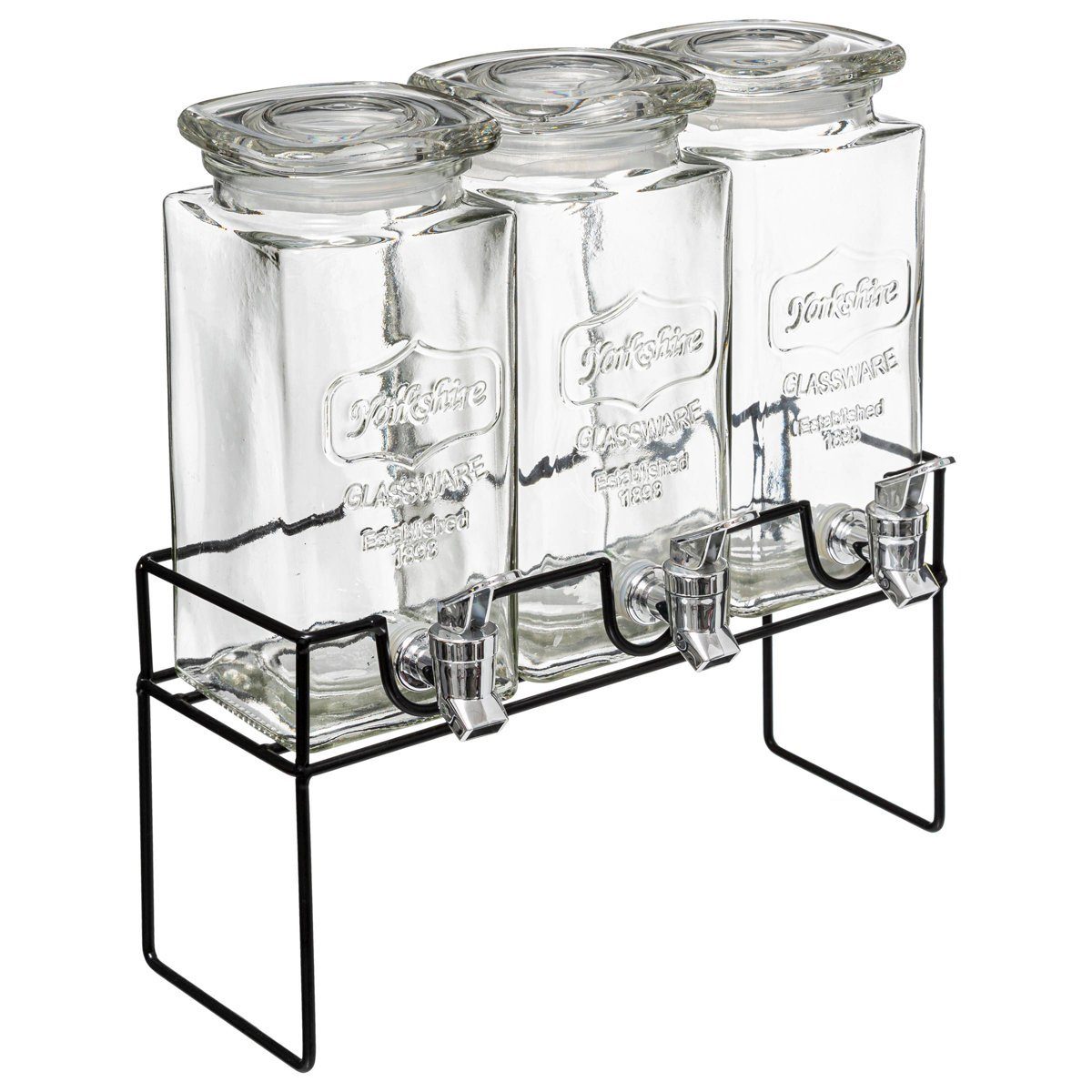 Secret de Gourmet Vorratsglas Getränkespender-Set MODERN mit Ständer, 3 x 1,5 L, Glas, (einzeln, einzeln)