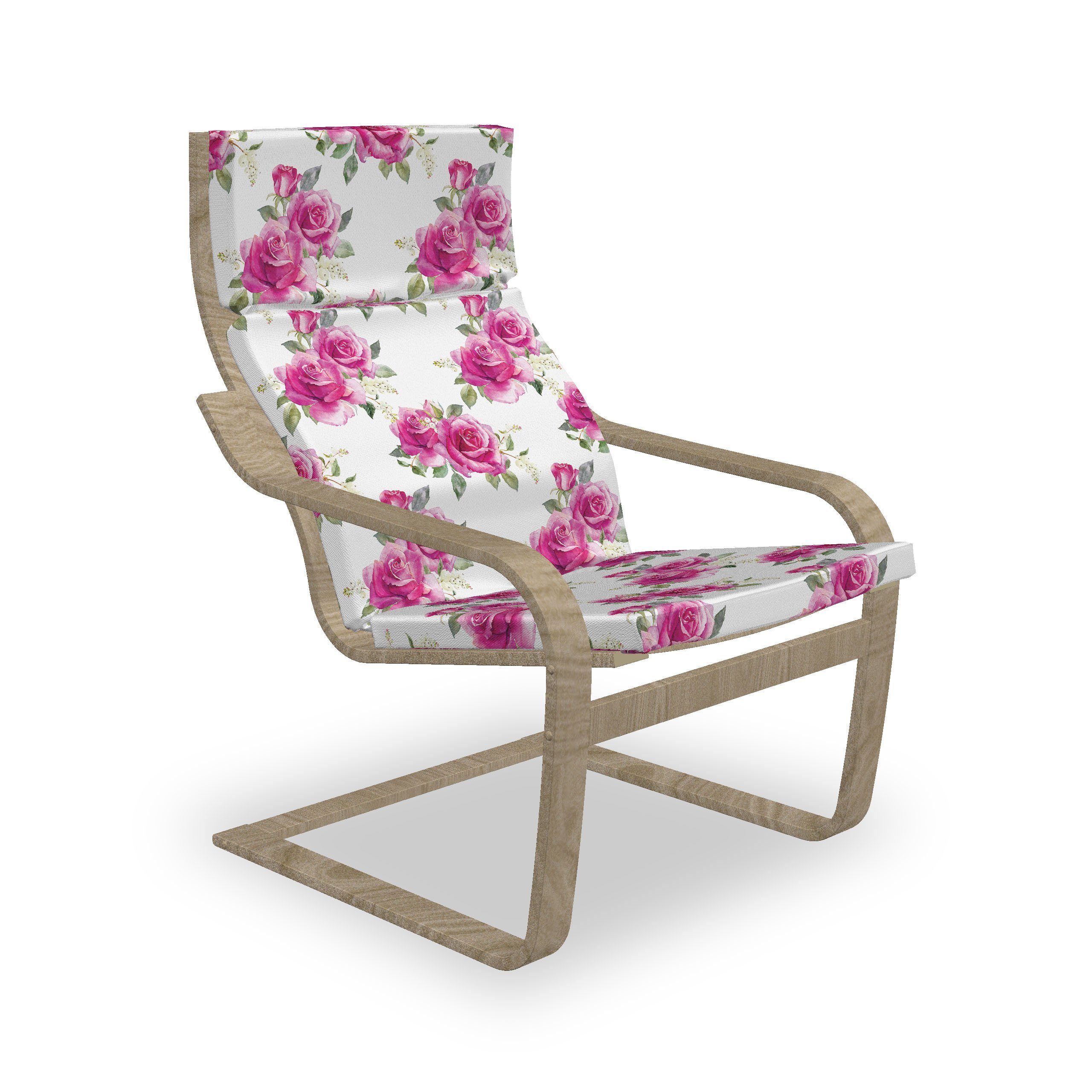 Abakuhaus Stuhlkissen Sitzkissen Posy der mit und Hakenschlaufe mit Blumen Reißverschluss, Romantisches Stuhlkissen Rose