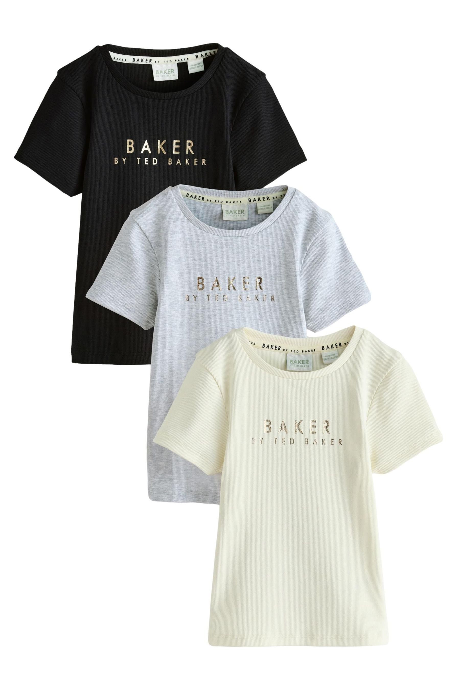 T-Shirt Baker By Ted Baker gerippte Kurztops im 3er-Pack