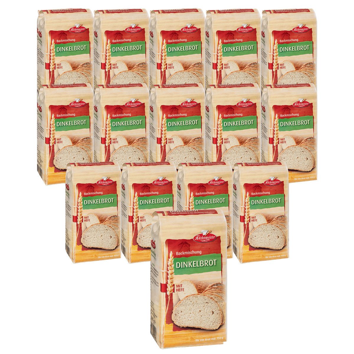 Bielmeier Backmischung Dinkelbrot Küchenmeister, 1 x 7500 g, (15x 500g), Made in Baden-Württemberg (SET314015-15)