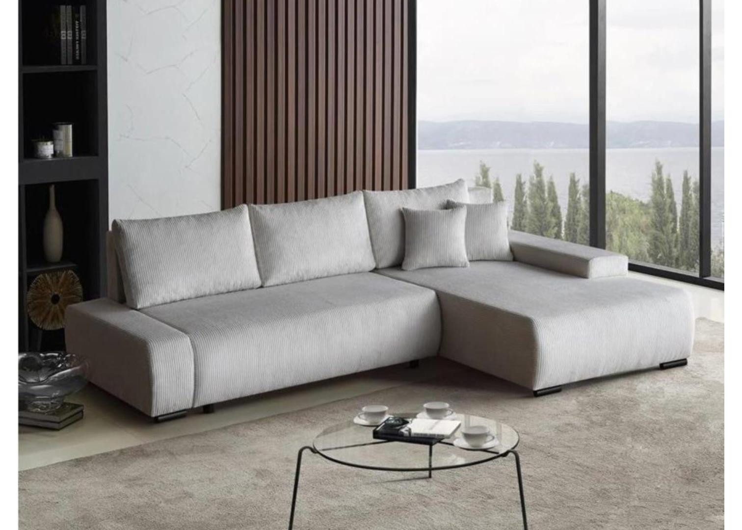 Beautysofa Ecksofa DRACO L in Strebenstoff, günstig online kaufen