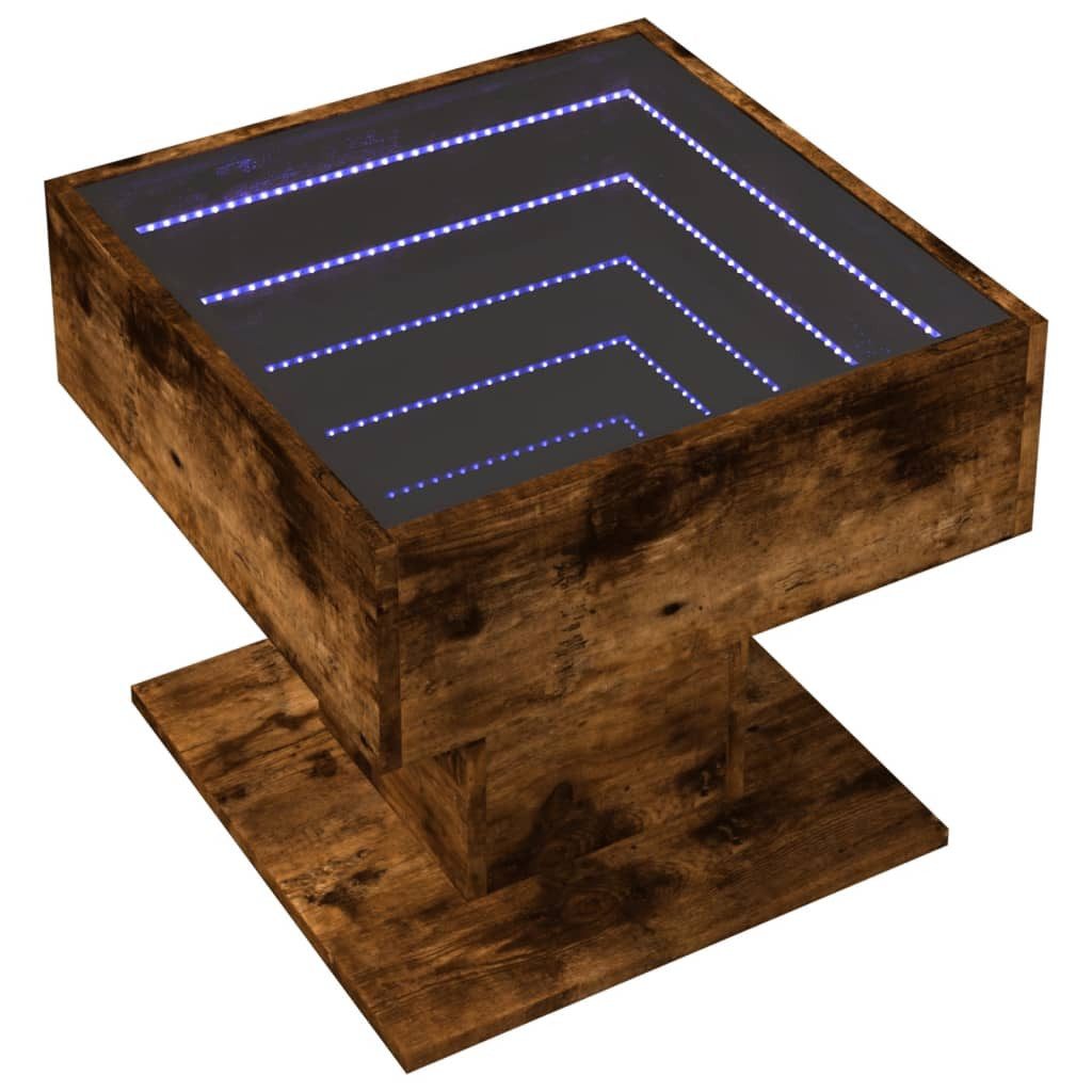vidaXL Couchtisch LED-Couchtisch Räuchereiche 50x50x45 cm günstig online kaufen