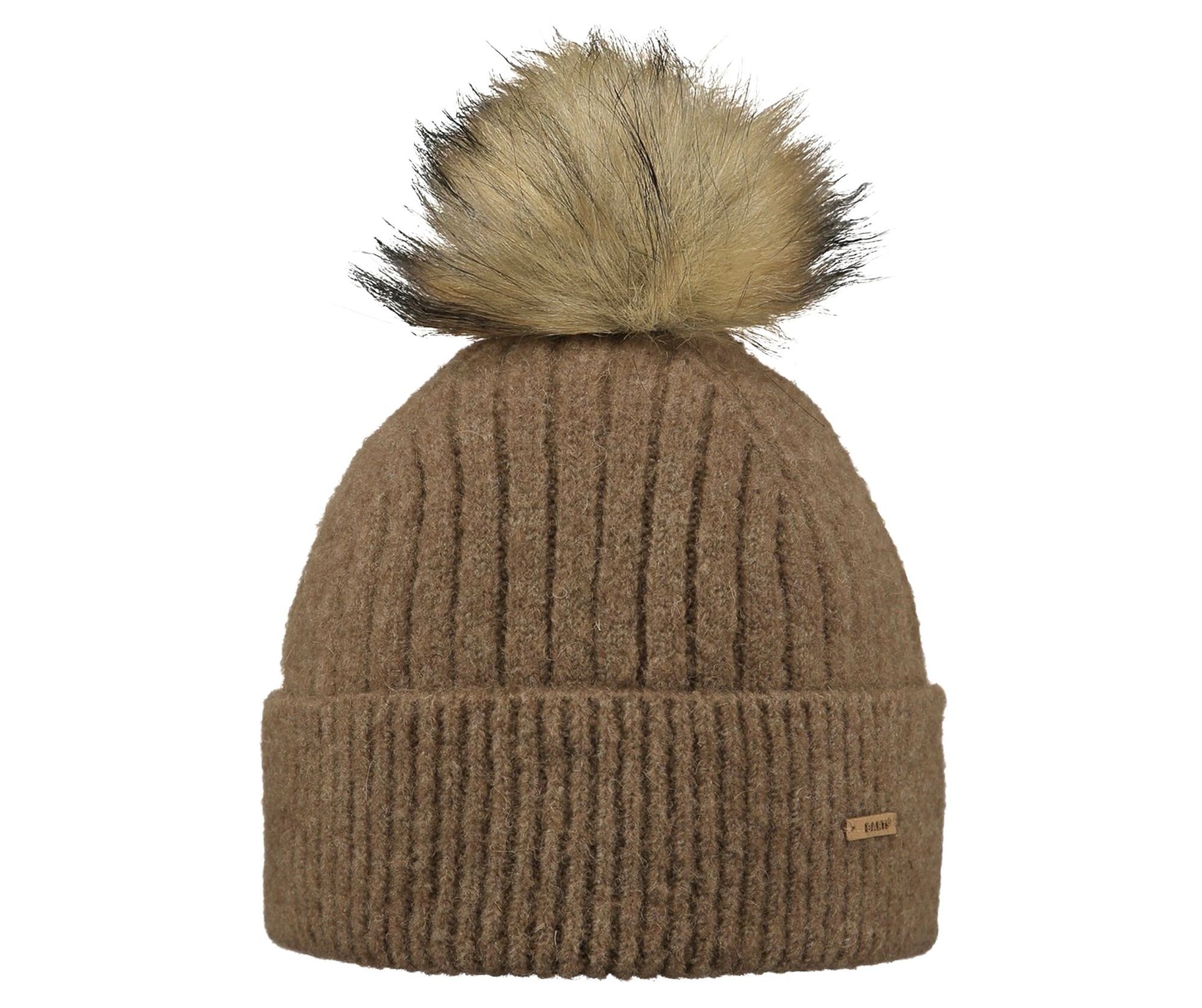 Beanie Barts Jocelyn mit Strickmütze Mütze brown Barts Fellbommel Fellbommel