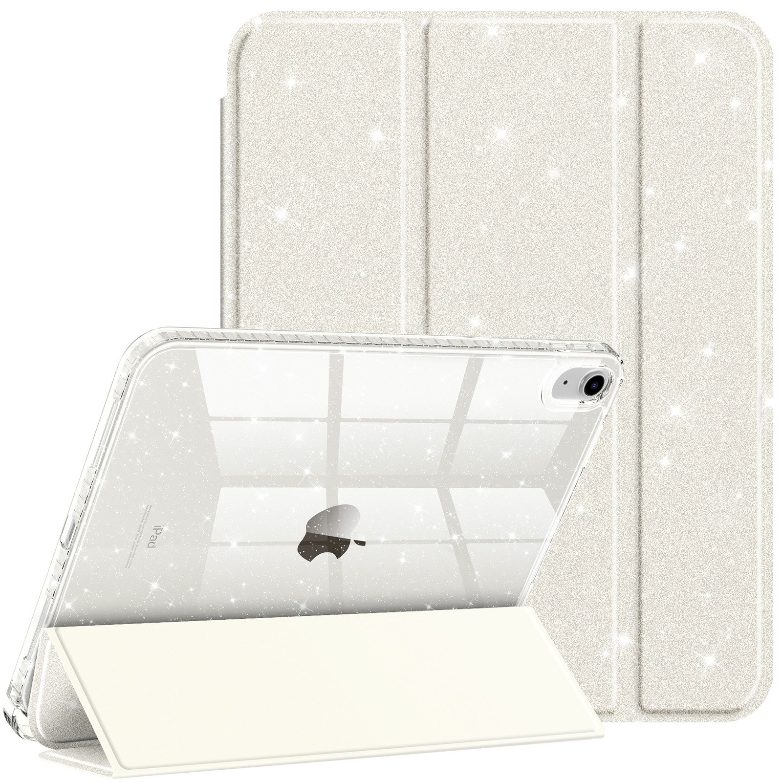 Fintie Tablet-Hülle für iPad 11 Generation 11 Zoll 2025(A16), iPad 10 Generation 2022, mit Stifthalter, Glitzernde Stoßfeste Case mit Glänzende Rückseite