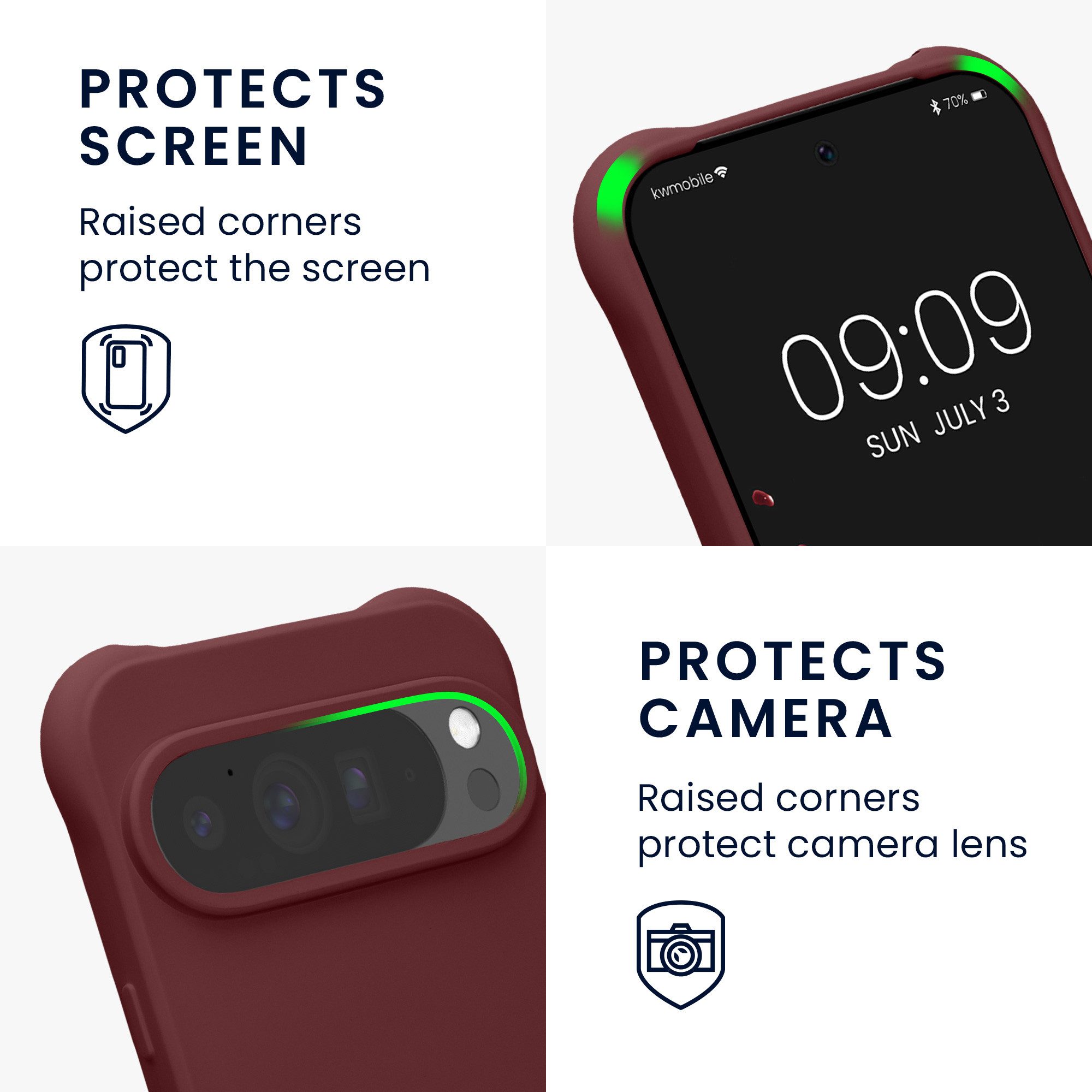 kwmobile Smartphone-Hülle Hülle für Google Pixel 10 Pro XL, mit Metall Kette zum Umhängen - Silikon Handy Cover Case Schutzhülle