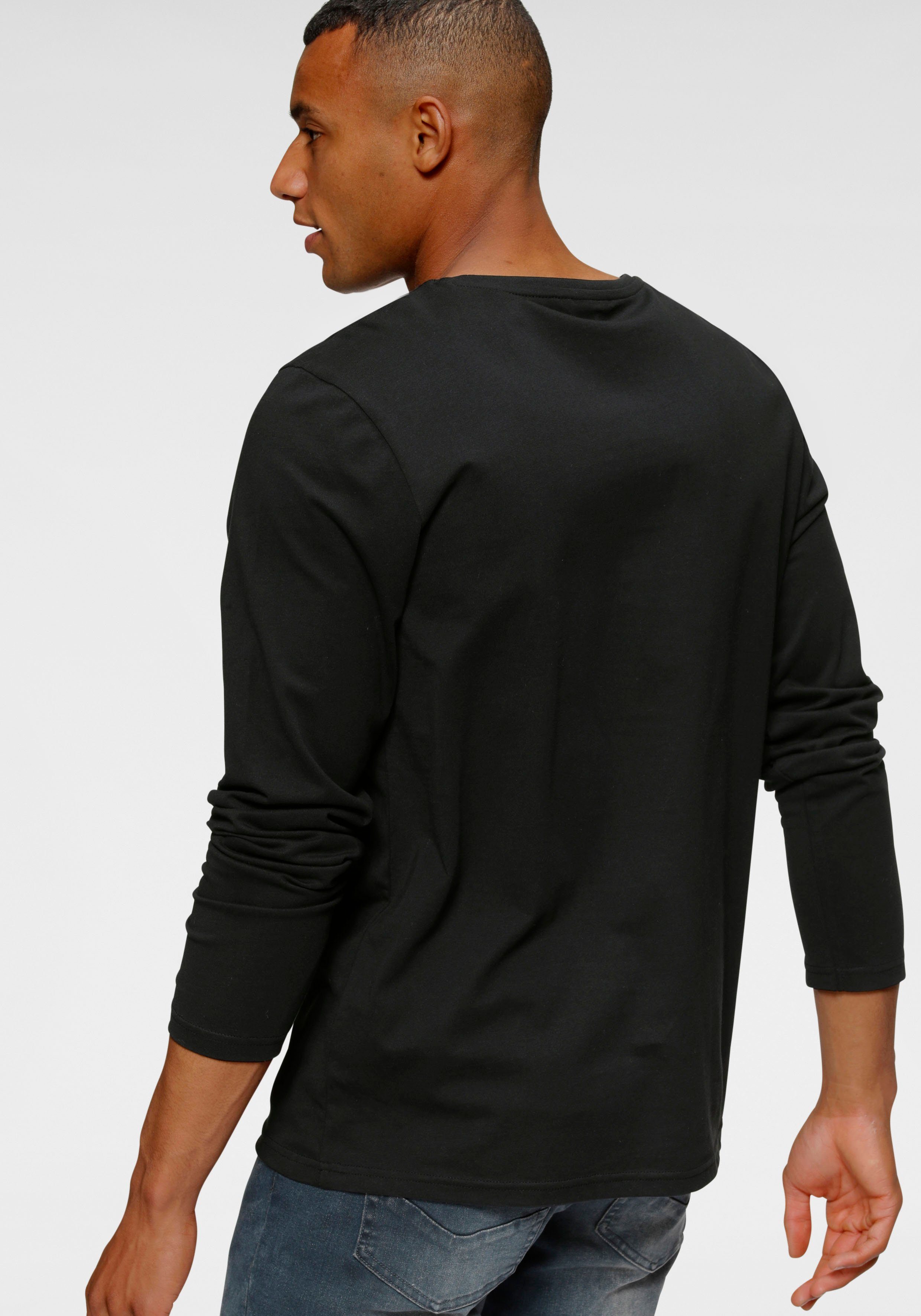 Bruno Banani Langarmshirt schmal geschnitten, mit günstig online kaufen
